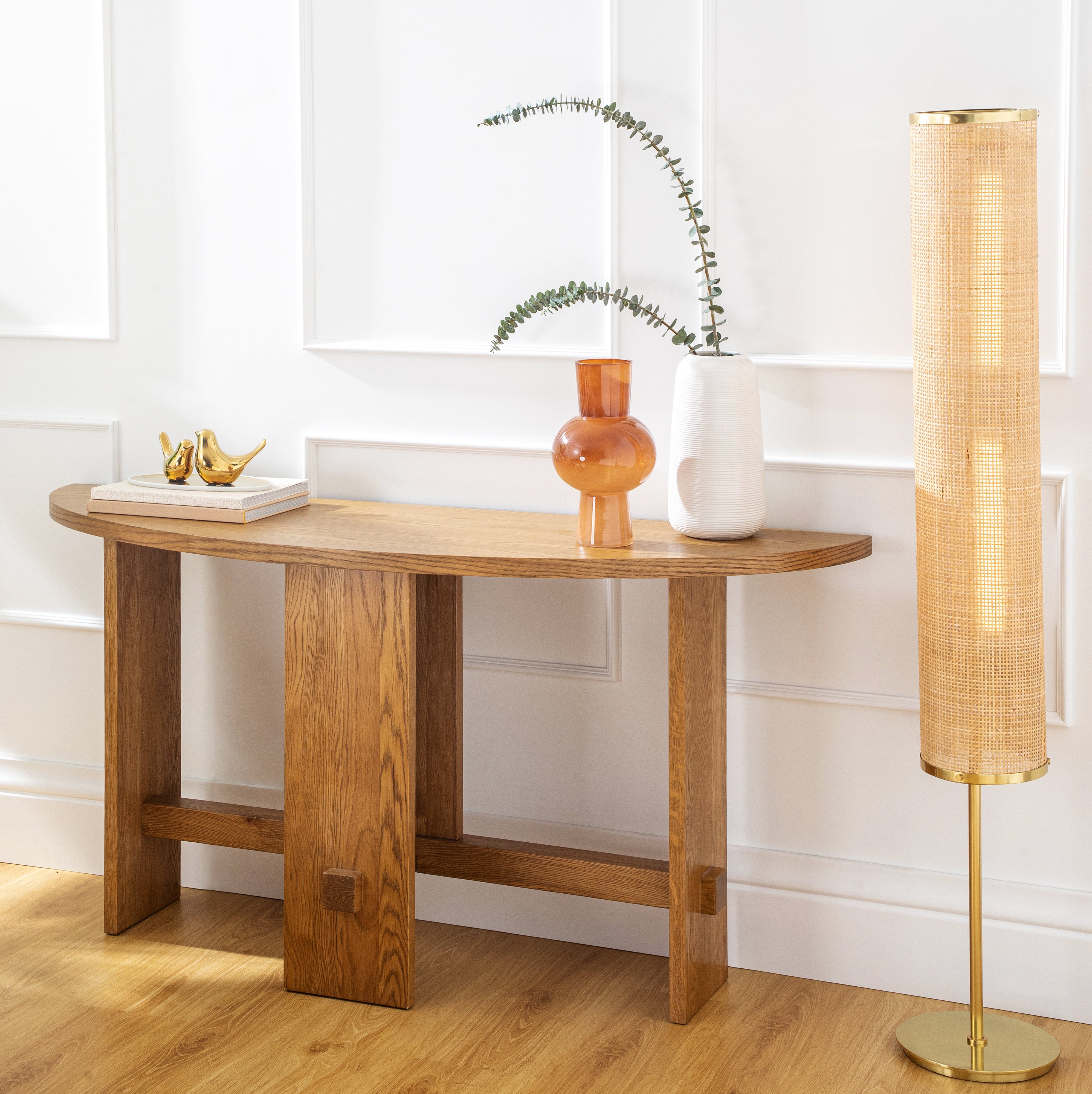 Saguaro Oak Demi-Lune Console