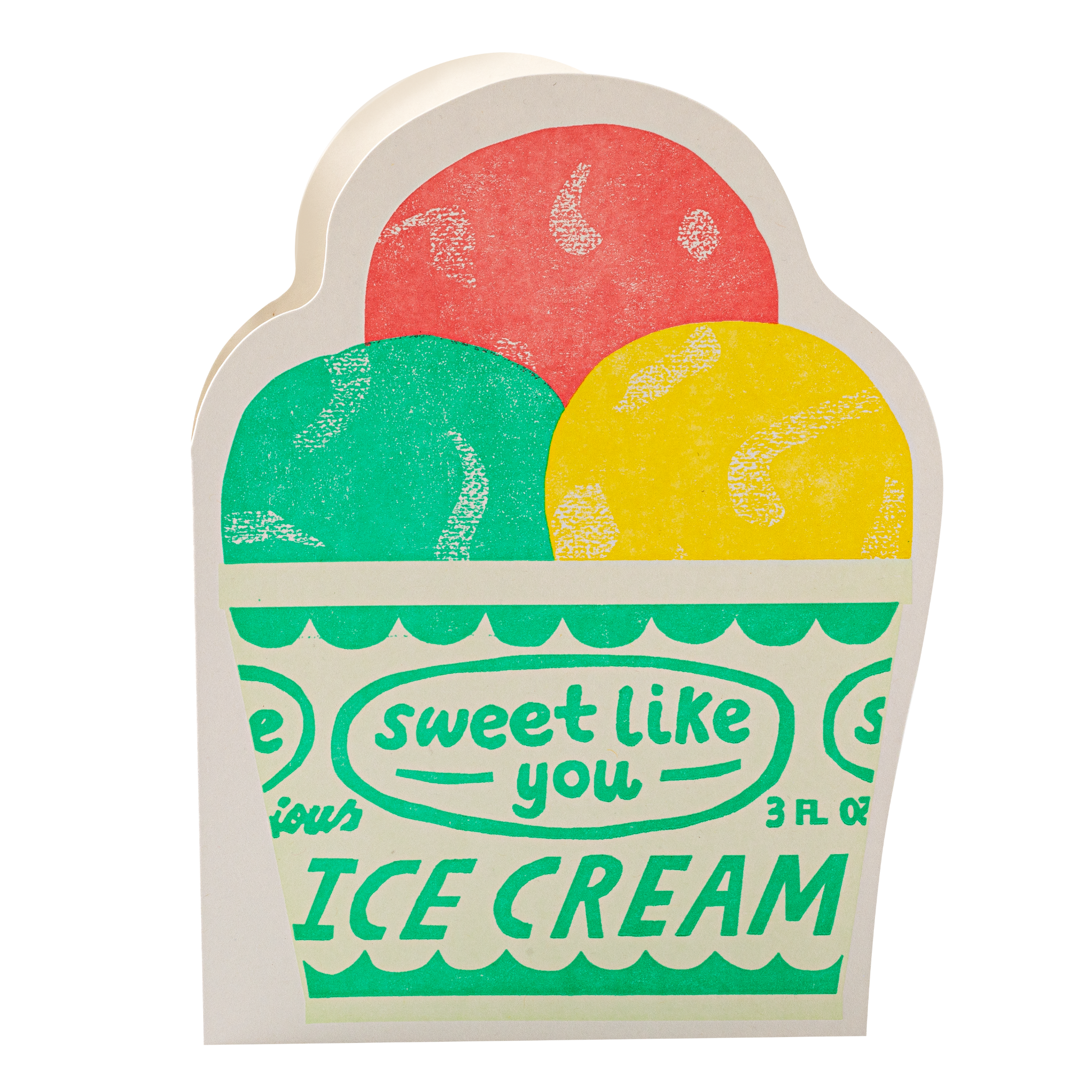 Ice Cream Pot Cut-Out Greeting Card