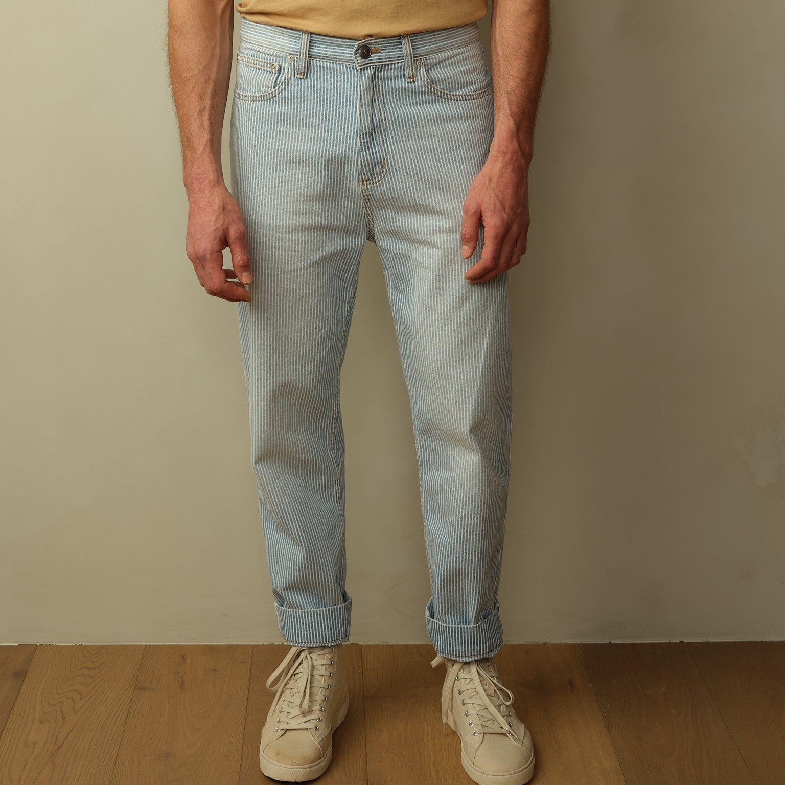 MEN'S PILON JAPANESE RAILROAD STRIPE DENIM JEAN