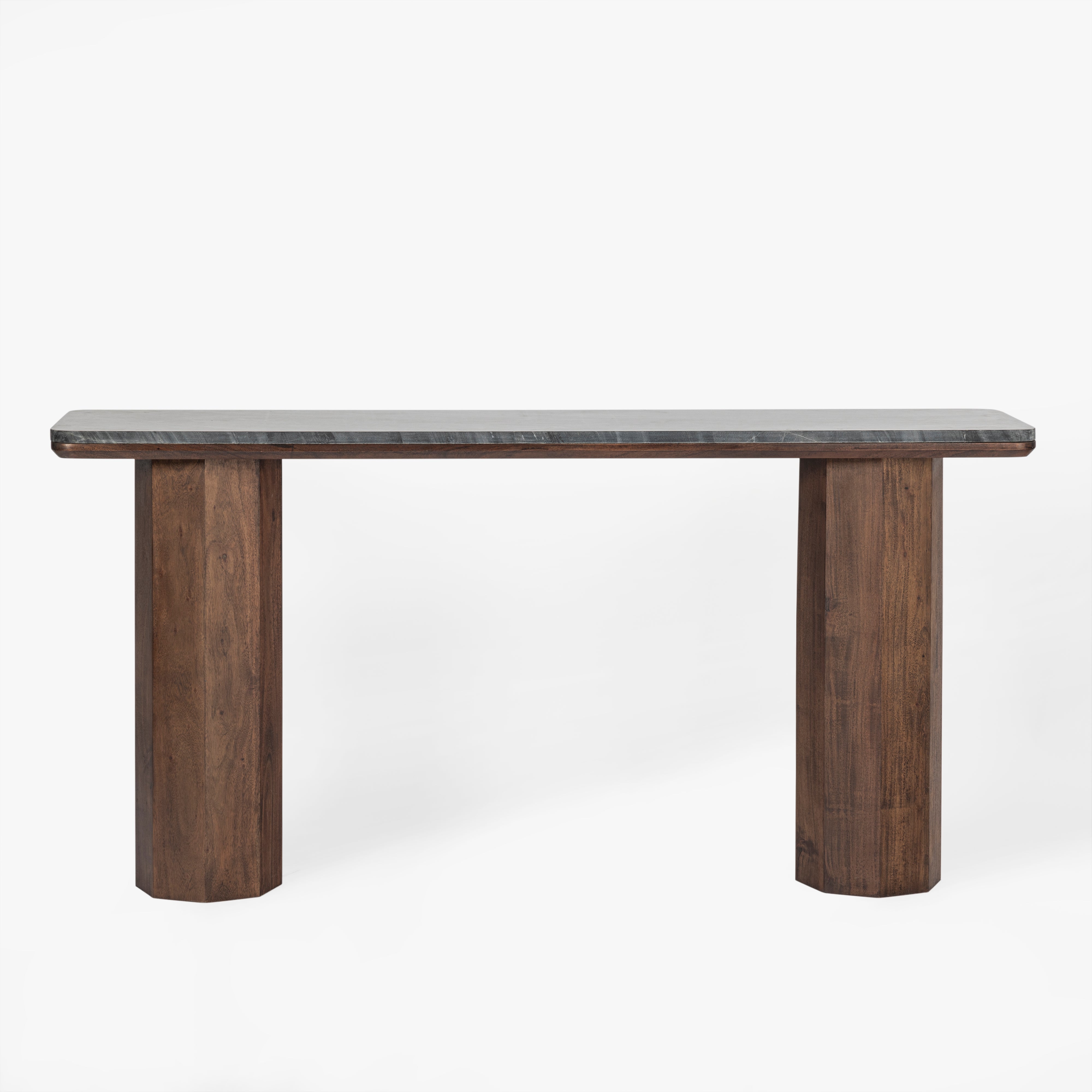 Hex Leg Marble Console Table