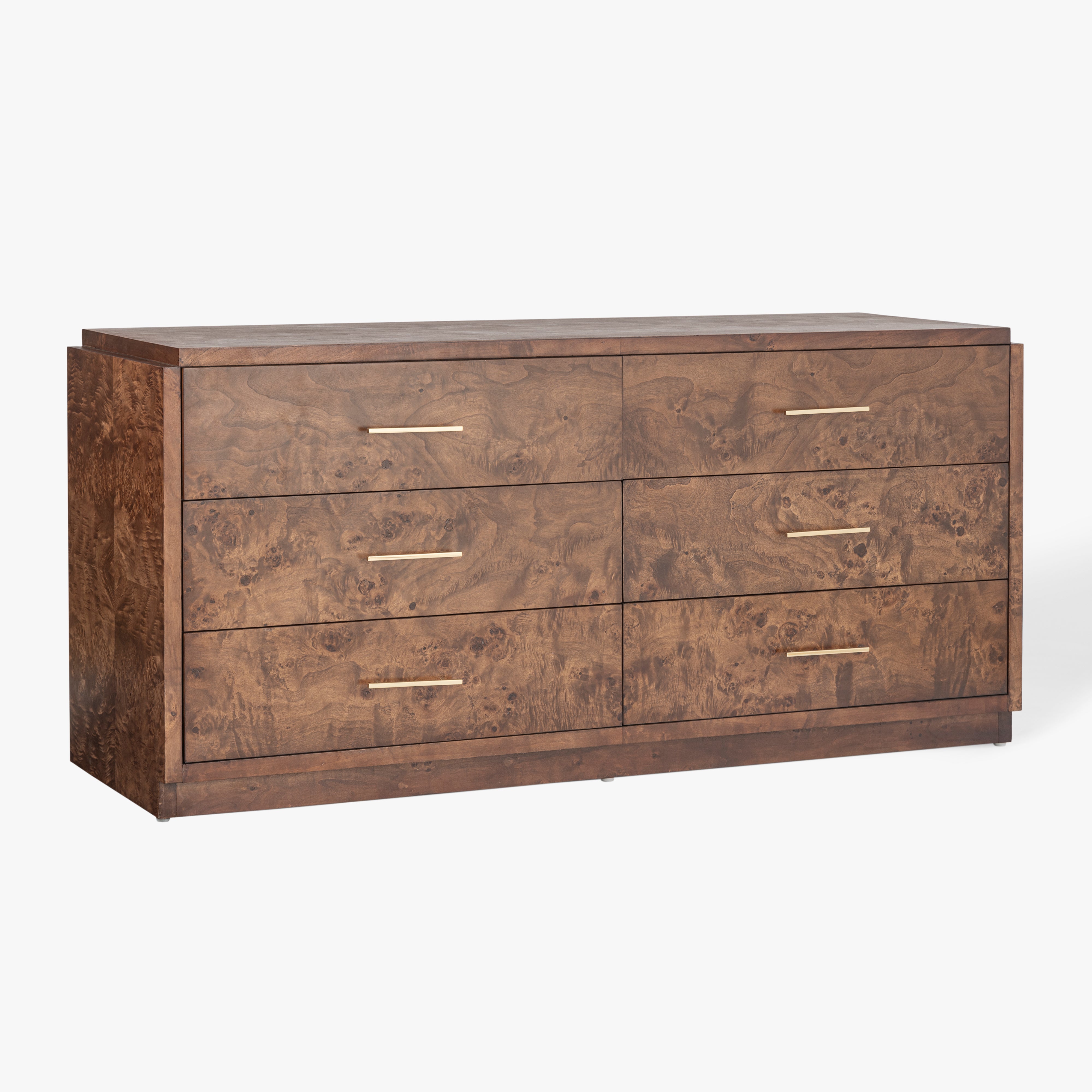Wesley 6-Drawer Burl Dresser