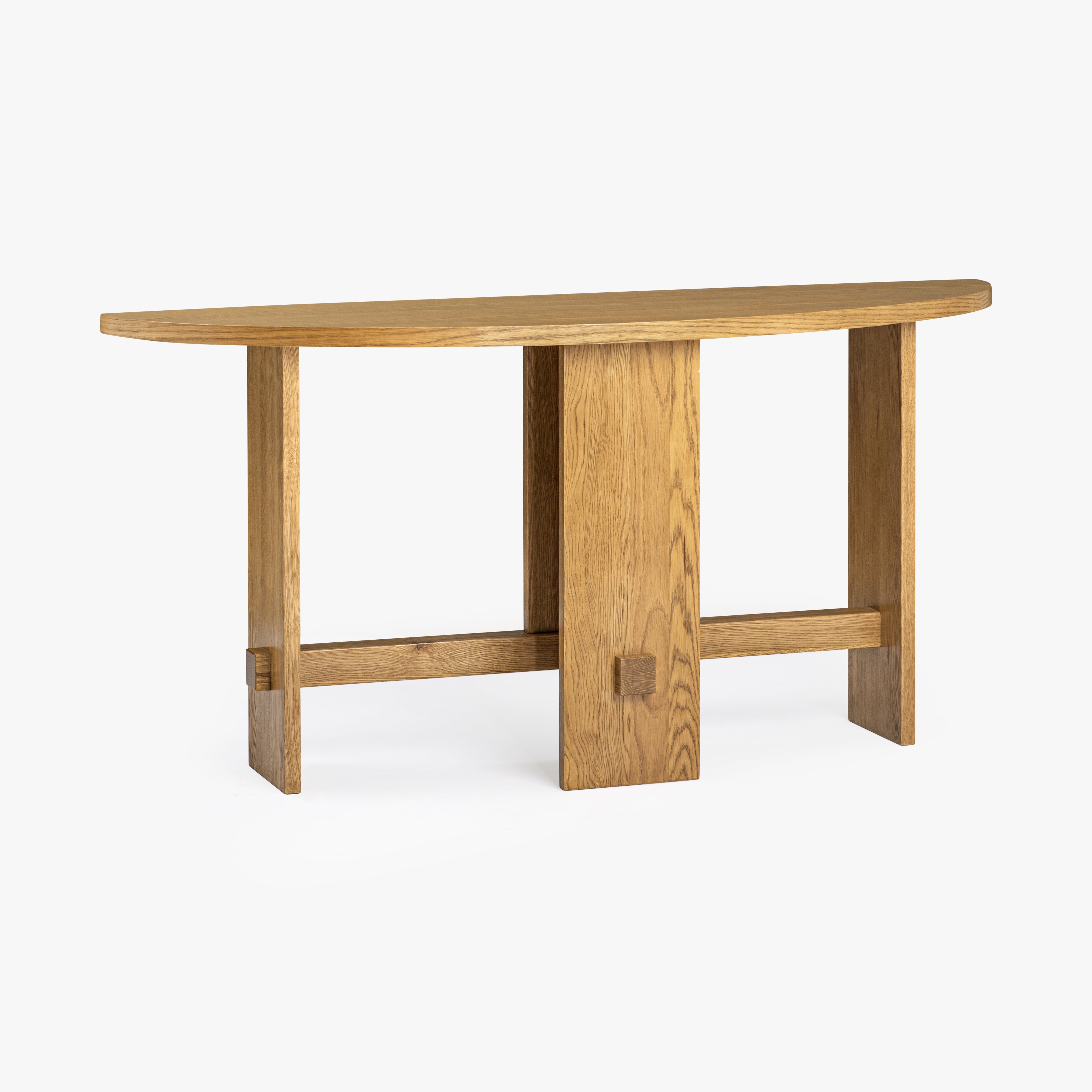 Saguaro Oak Demi-Lune Console