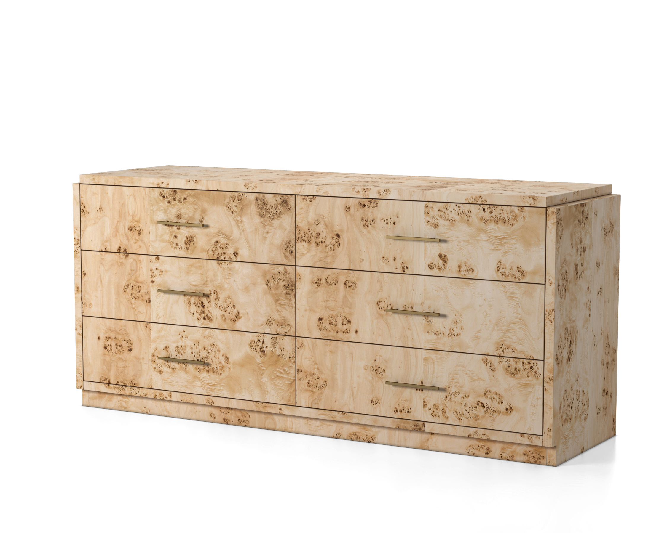 Wesley 6-Drawer Burl Dresser