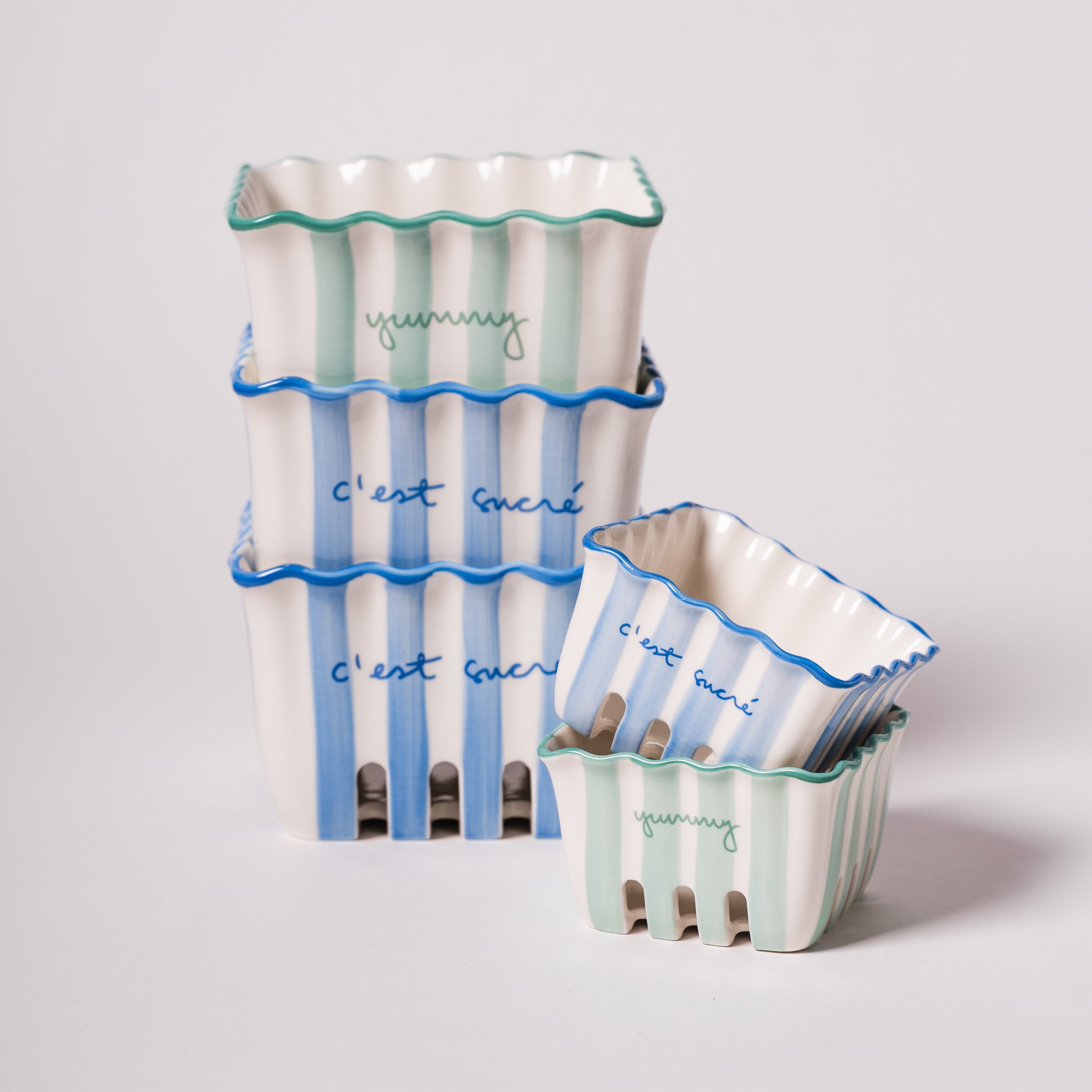 Kinsey Scallop Large Berry Basket - Set of 2