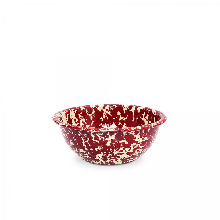 Splatter Small Bowl - Burgundy and Cream