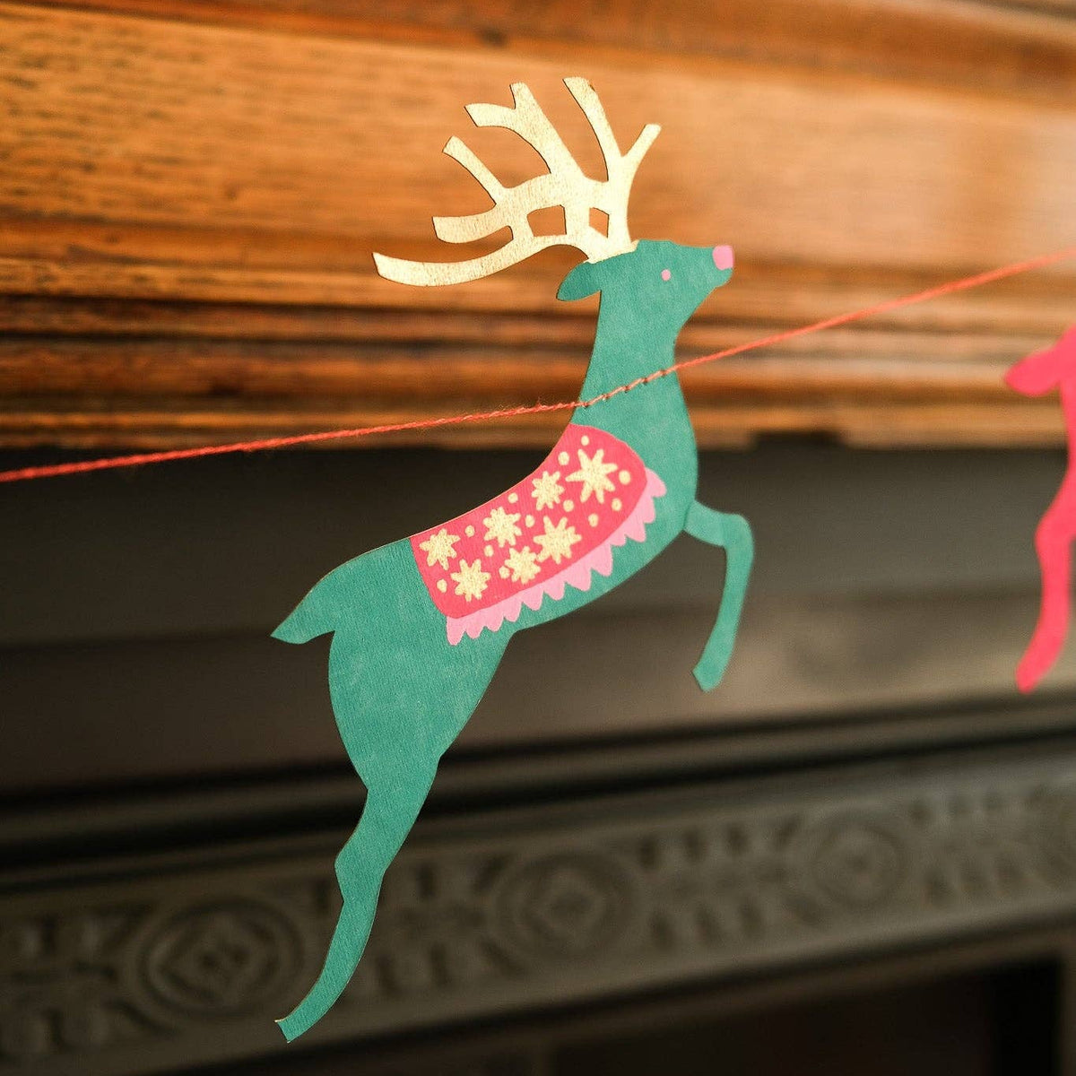 Bright Reindeer Sewn Garland