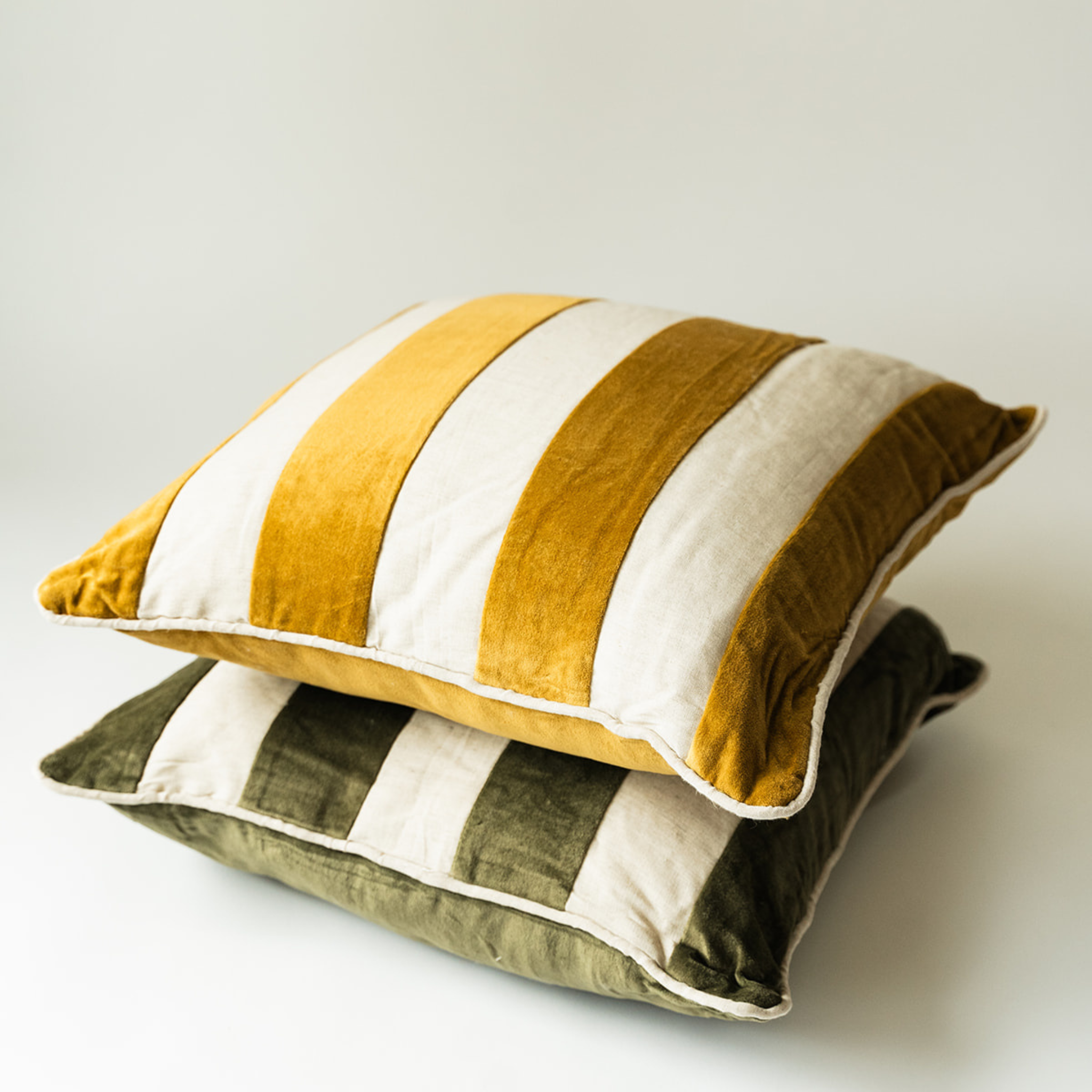 Velvet Linen Stripe Pillow
