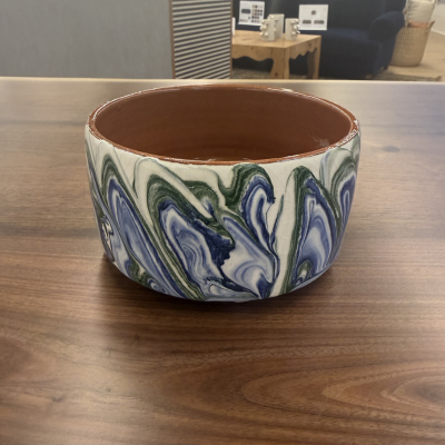 Ceramic Marble Bowl - Blue & Green