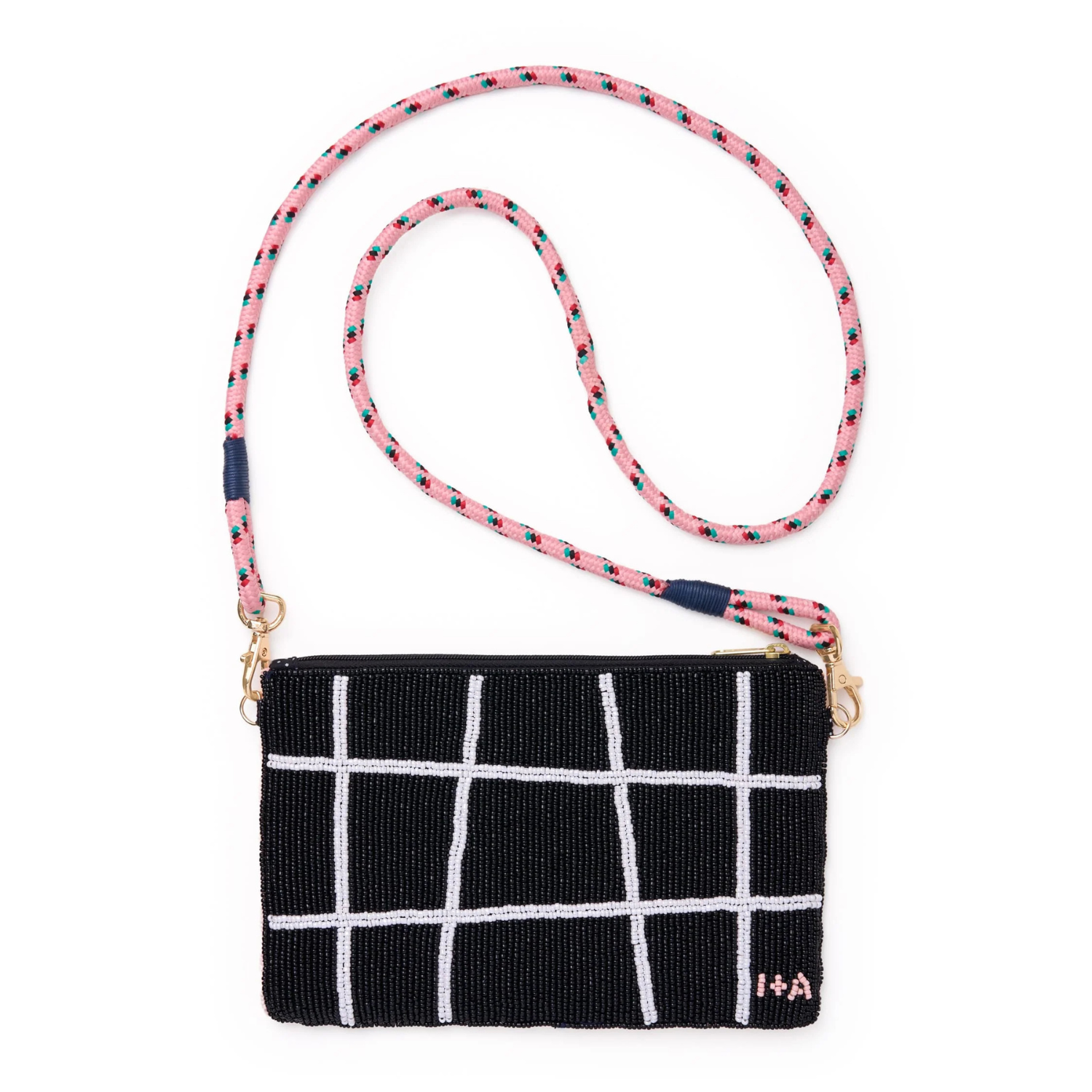Leila Seed Bead Clutch With Strap