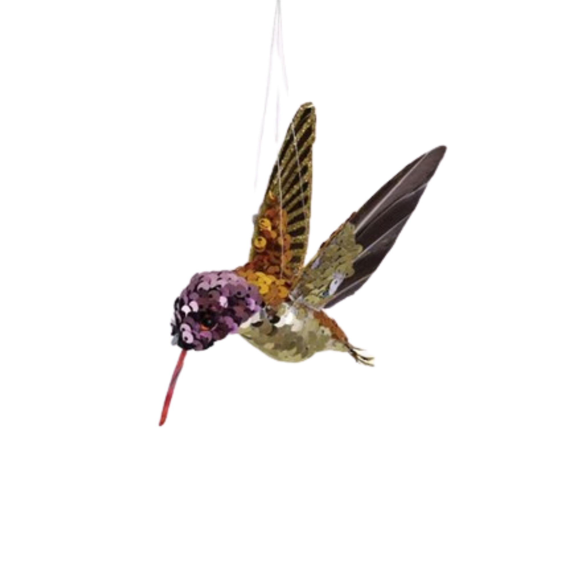Hummingbird Ornament with Sequins & Glitter - 3 Styles