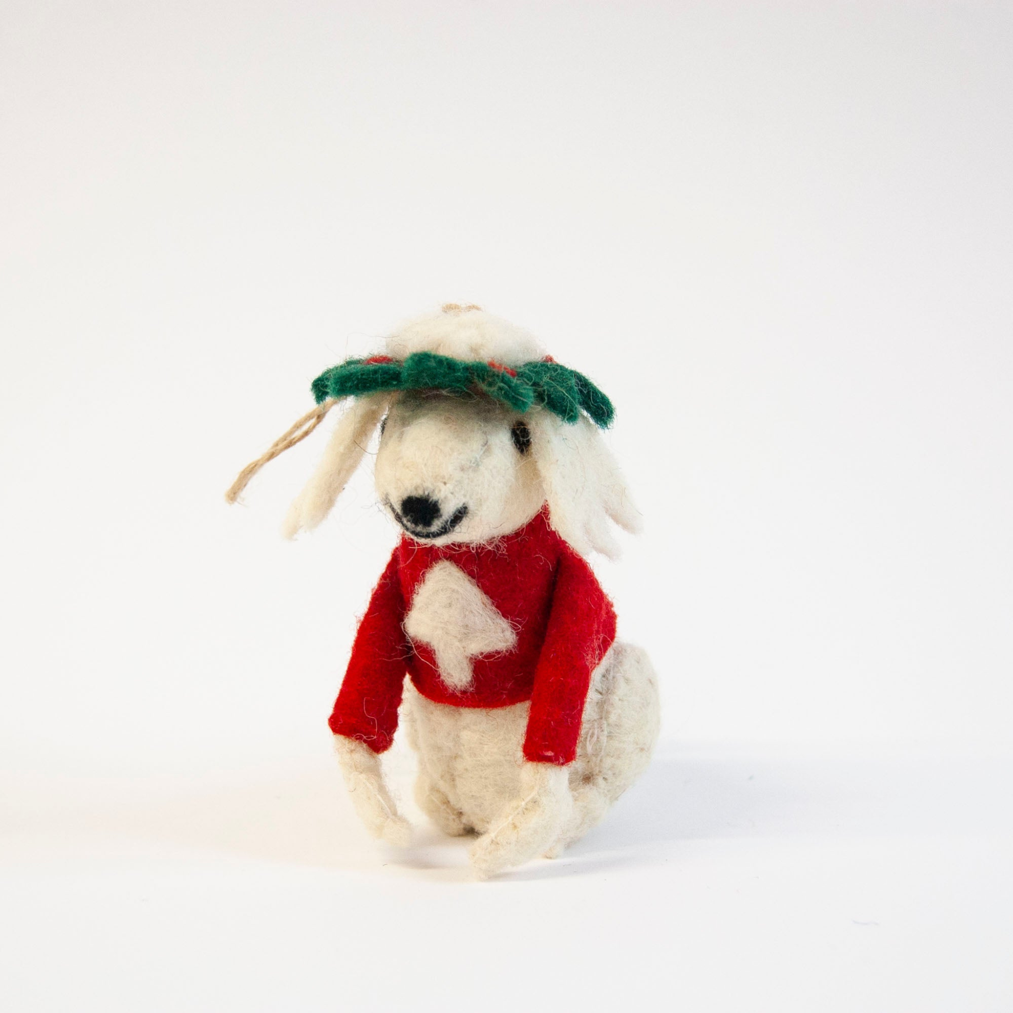 Polly Poodle Felted Ornament