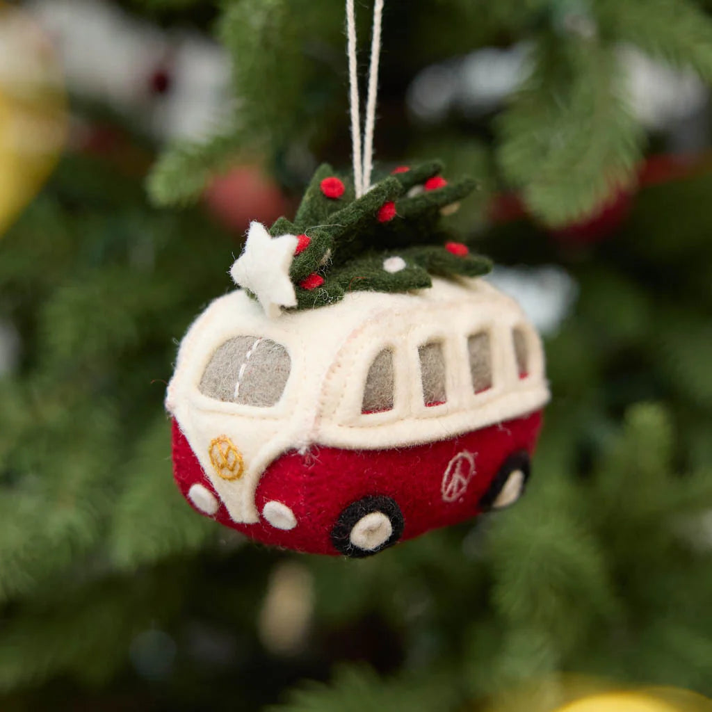 Christmas Tree Hippie Bus Ornament