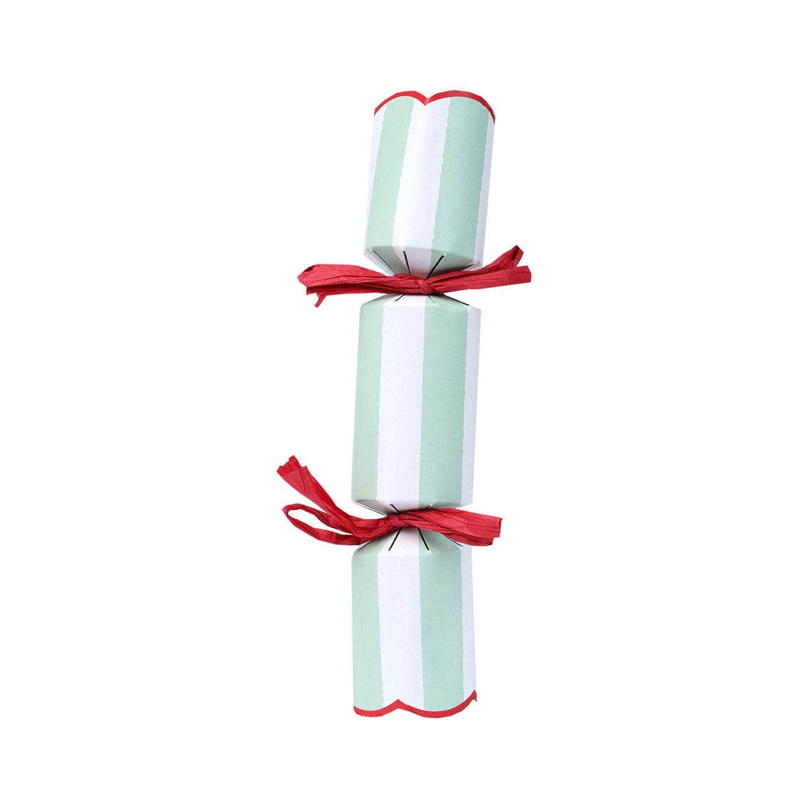 Red & Green Striped Mini Christmas Crackers - 6 Pack