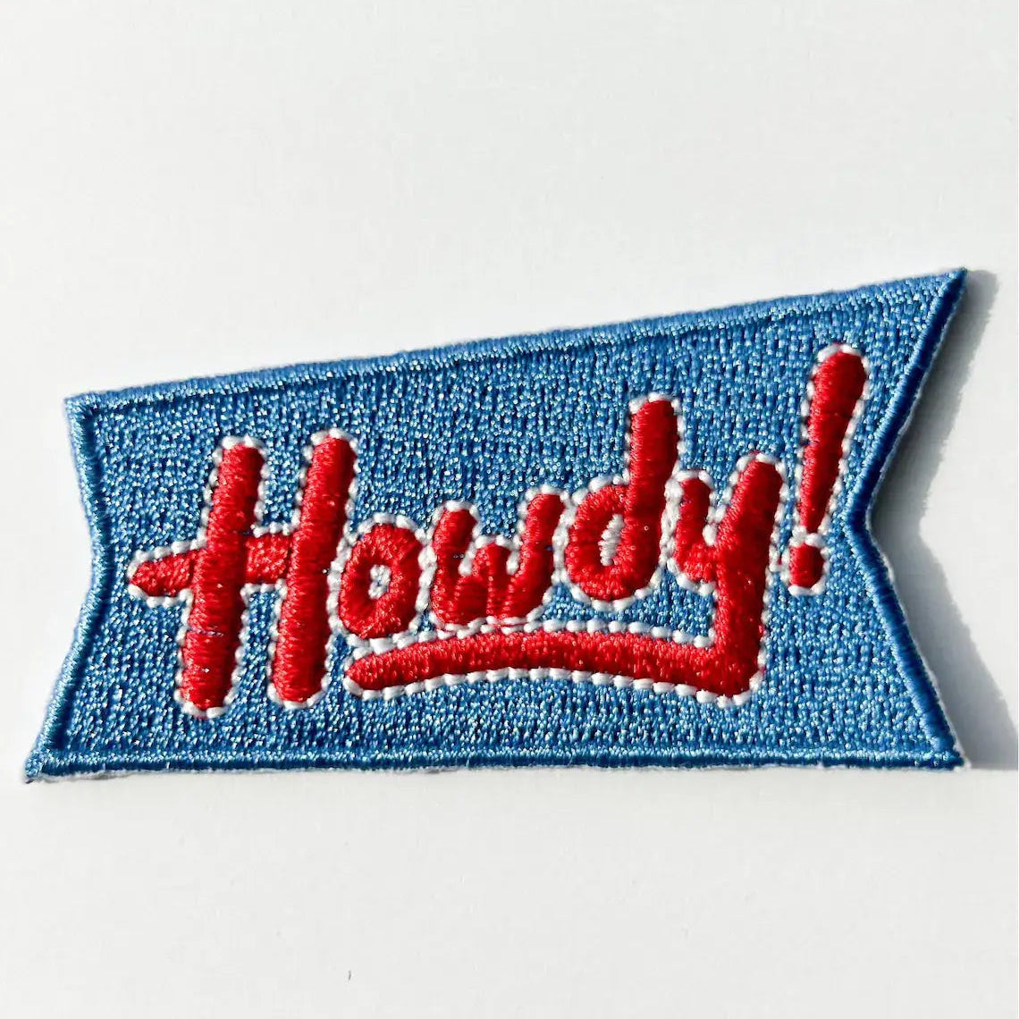 Blue Howdy Iron On Patch for Trucker Hats Western Cowgirl