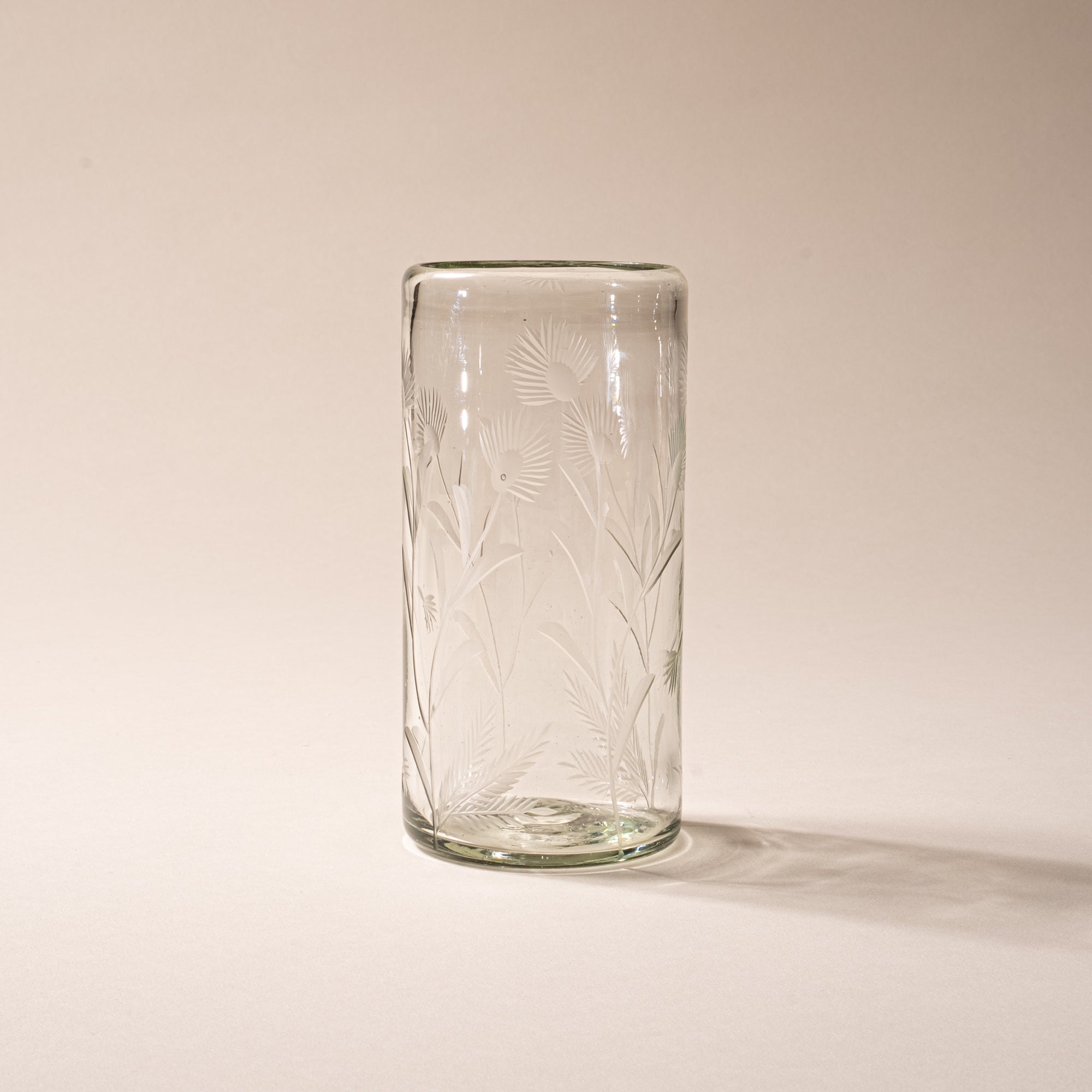 Etched Thistle Highball Glass