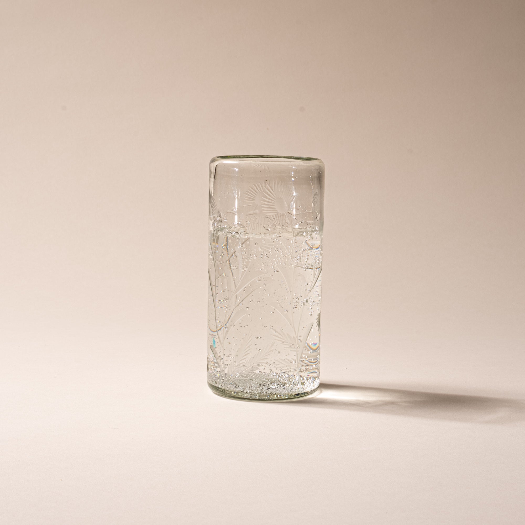 Etched Thistle Highball Glass