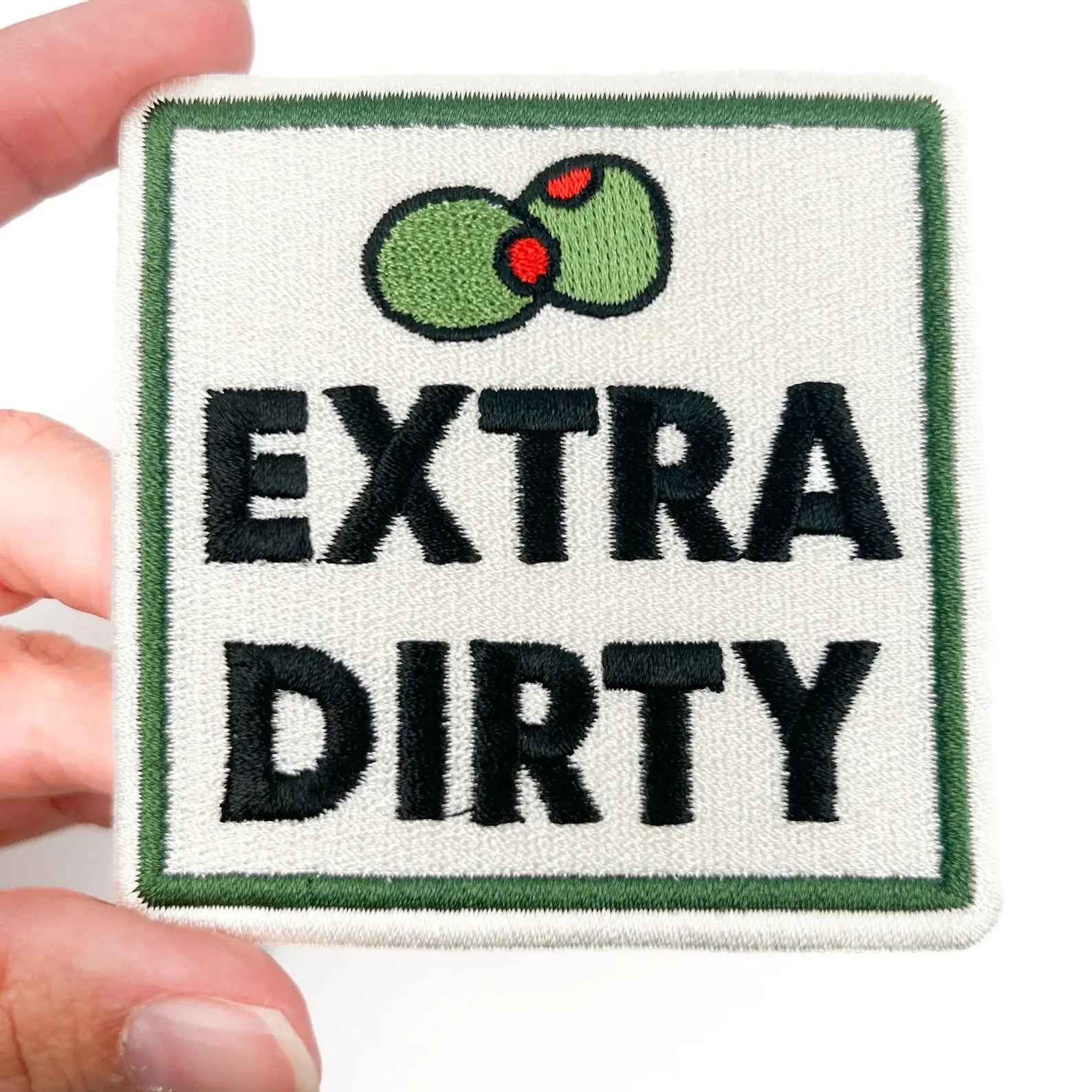 Extra Dirty Patch Funny Embroidered Iron On Martini Cocktail