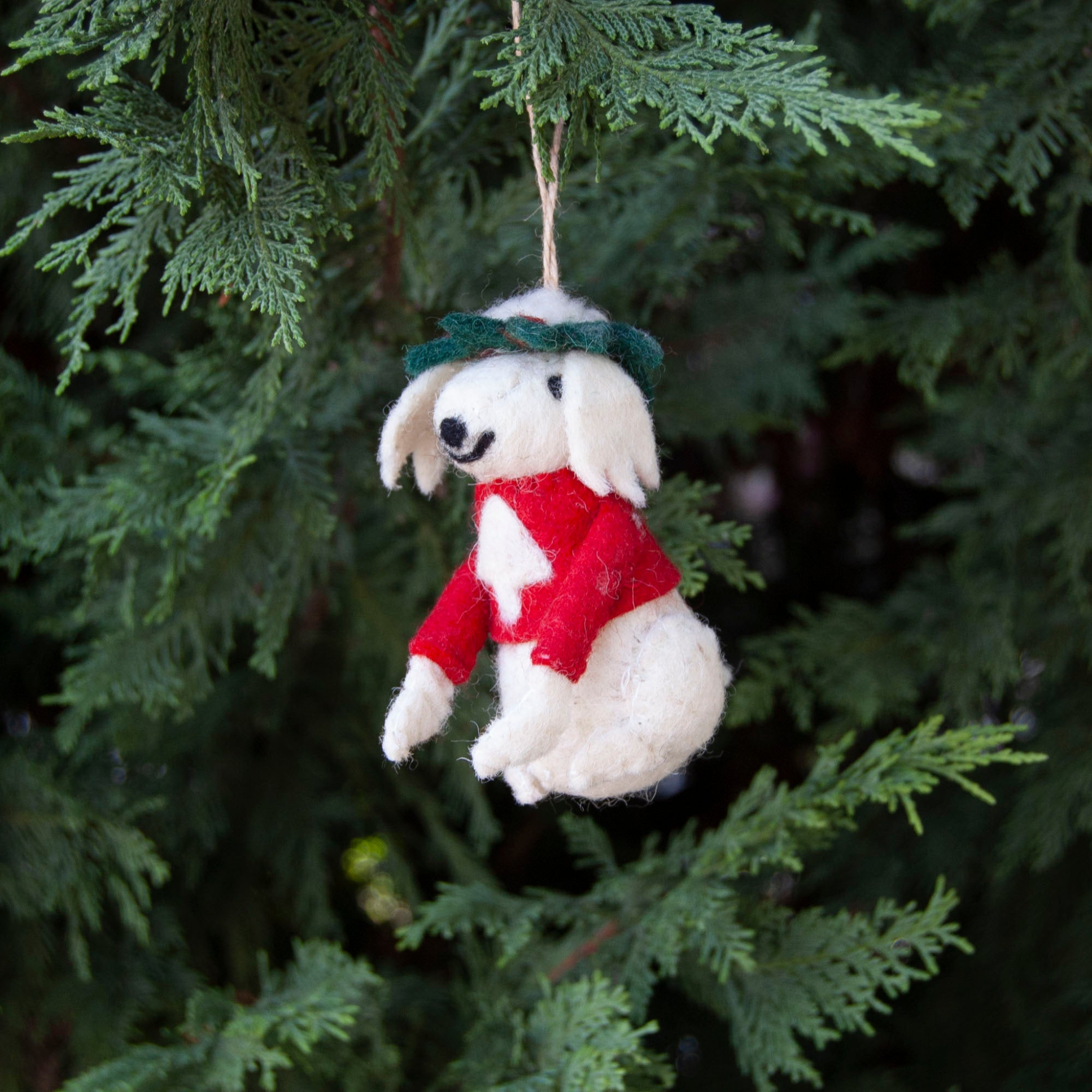 Polly Poodle Felted Ornament