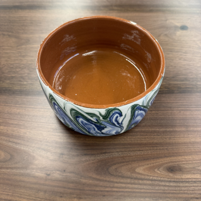 Ceramic Marble Bowl - Blue & Green