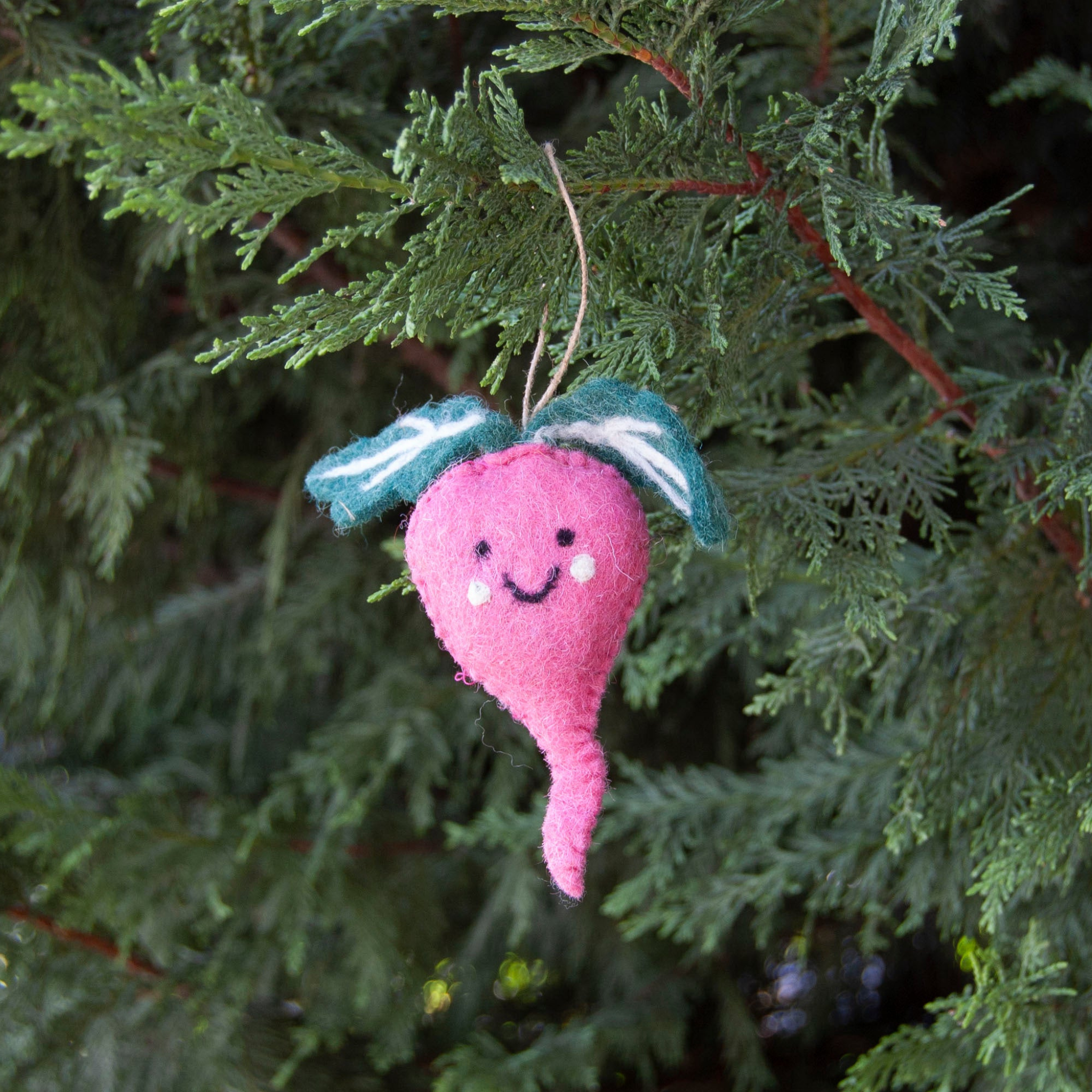 Ruthie Radish Felted Ornament