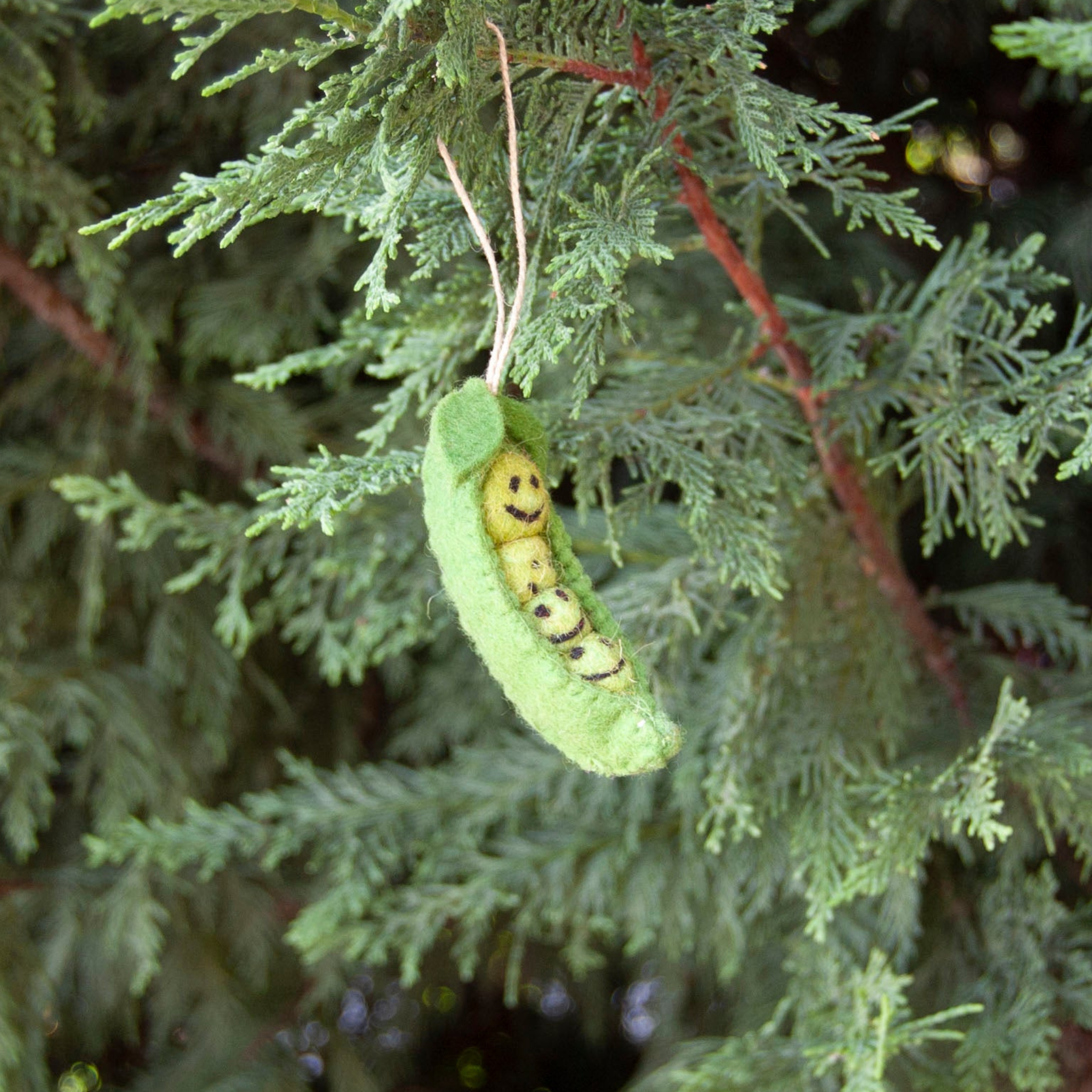 Peas in a Pod Felted Ornament