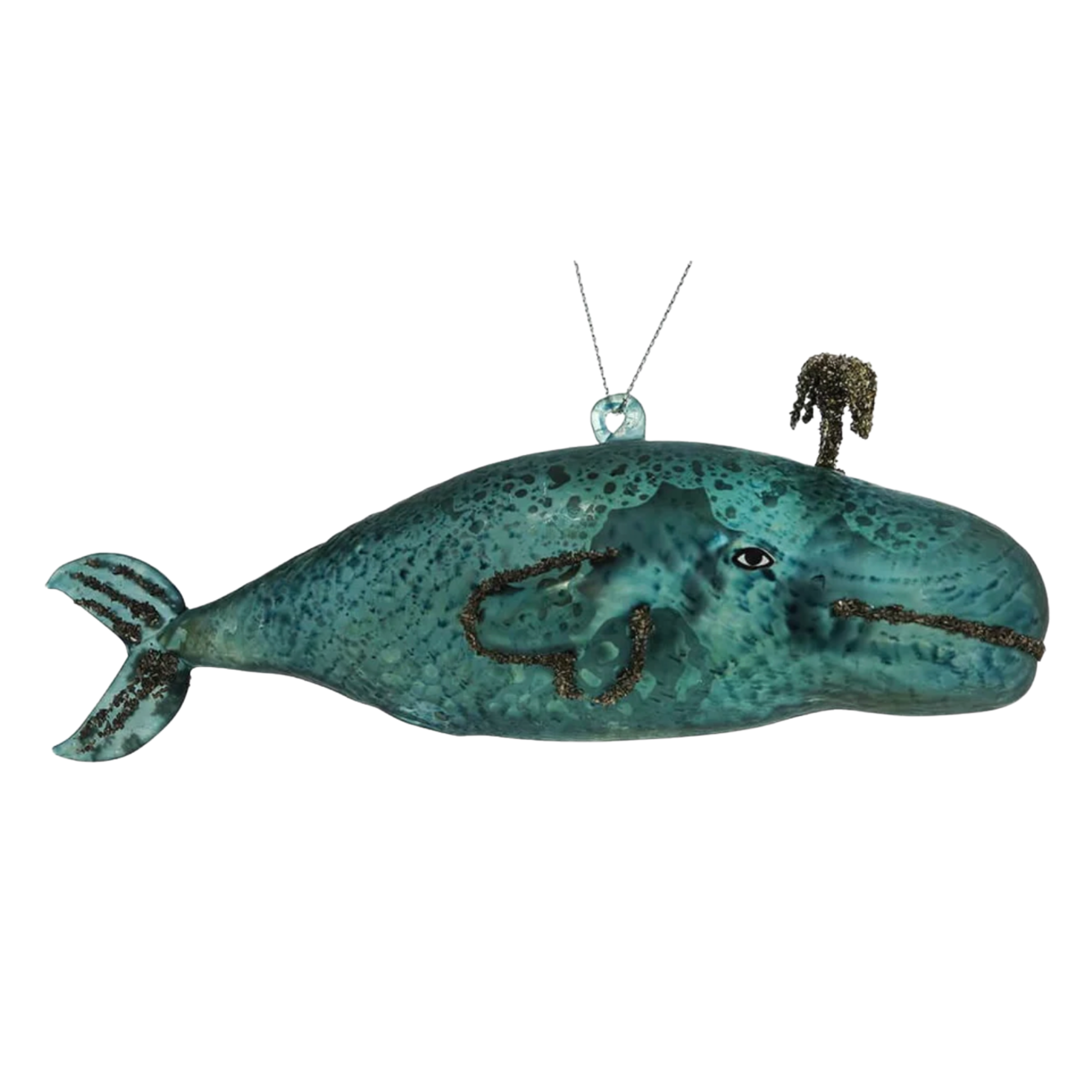 Victorian Whale Glass Ornament