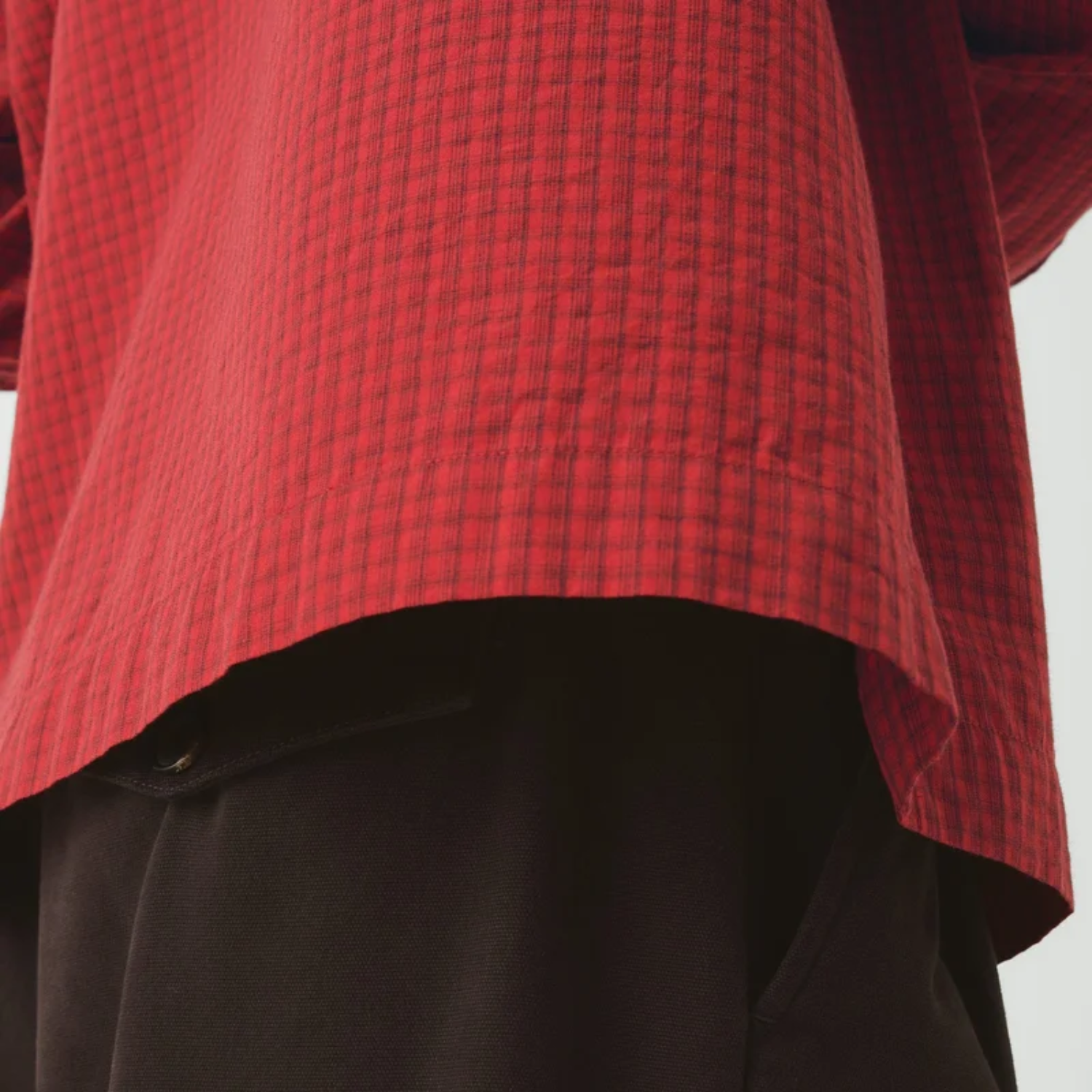 Men's Graph Paper Check Cotton Shirt