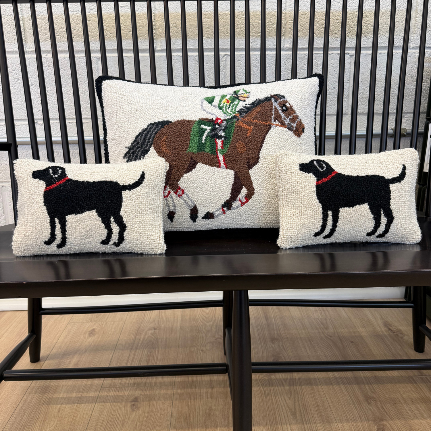 Black Dog Hook Pillow