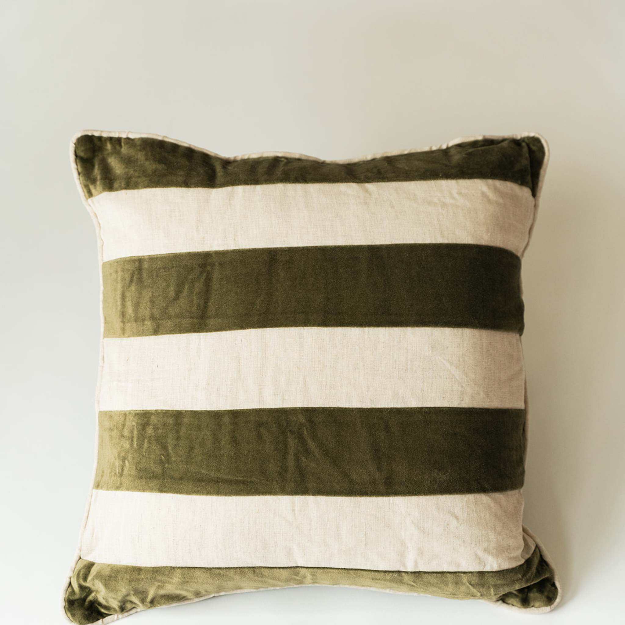Velvet Linen Stripe Pillow
