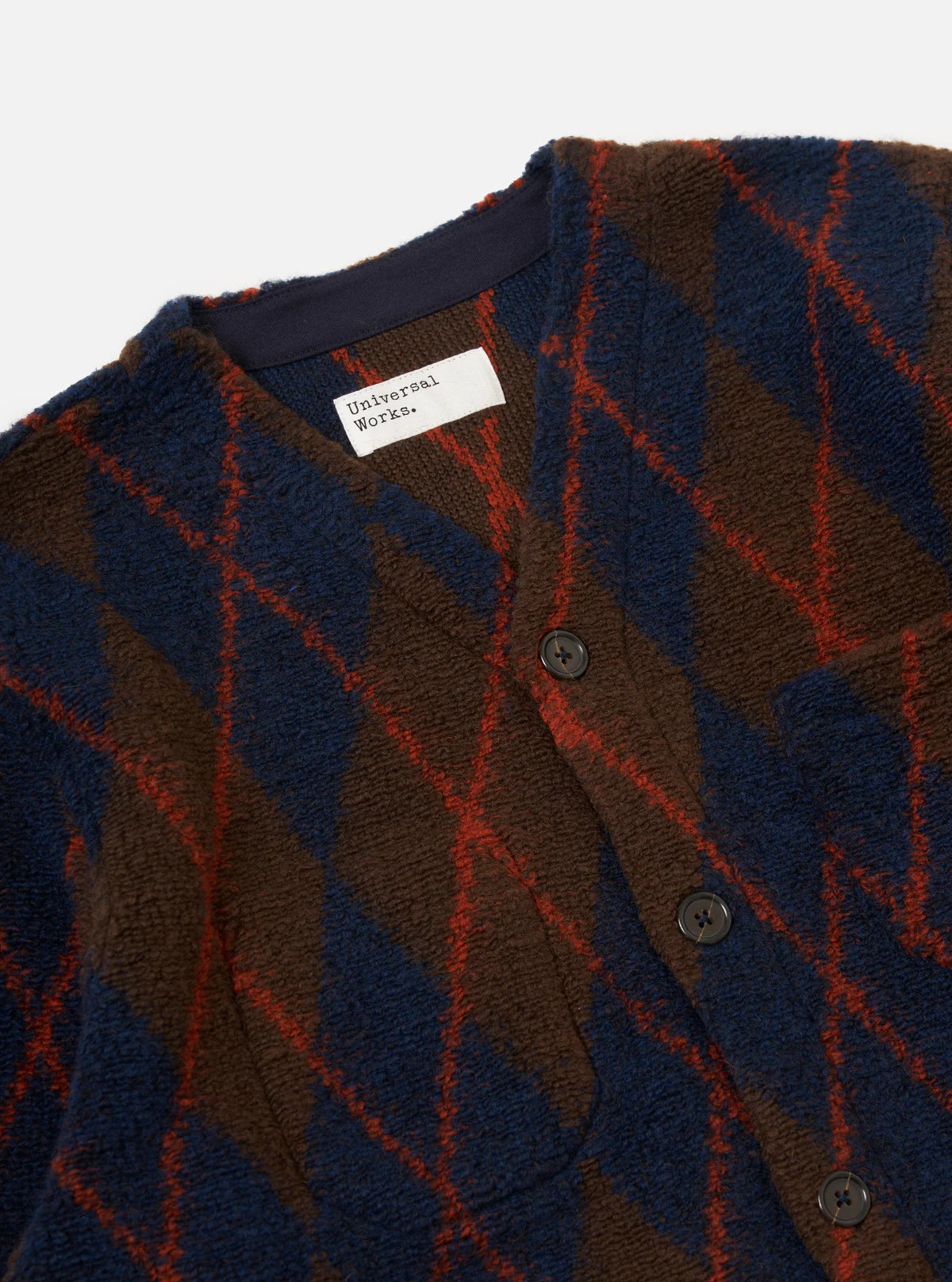 Universal Works Argyle Fleece Cardigan