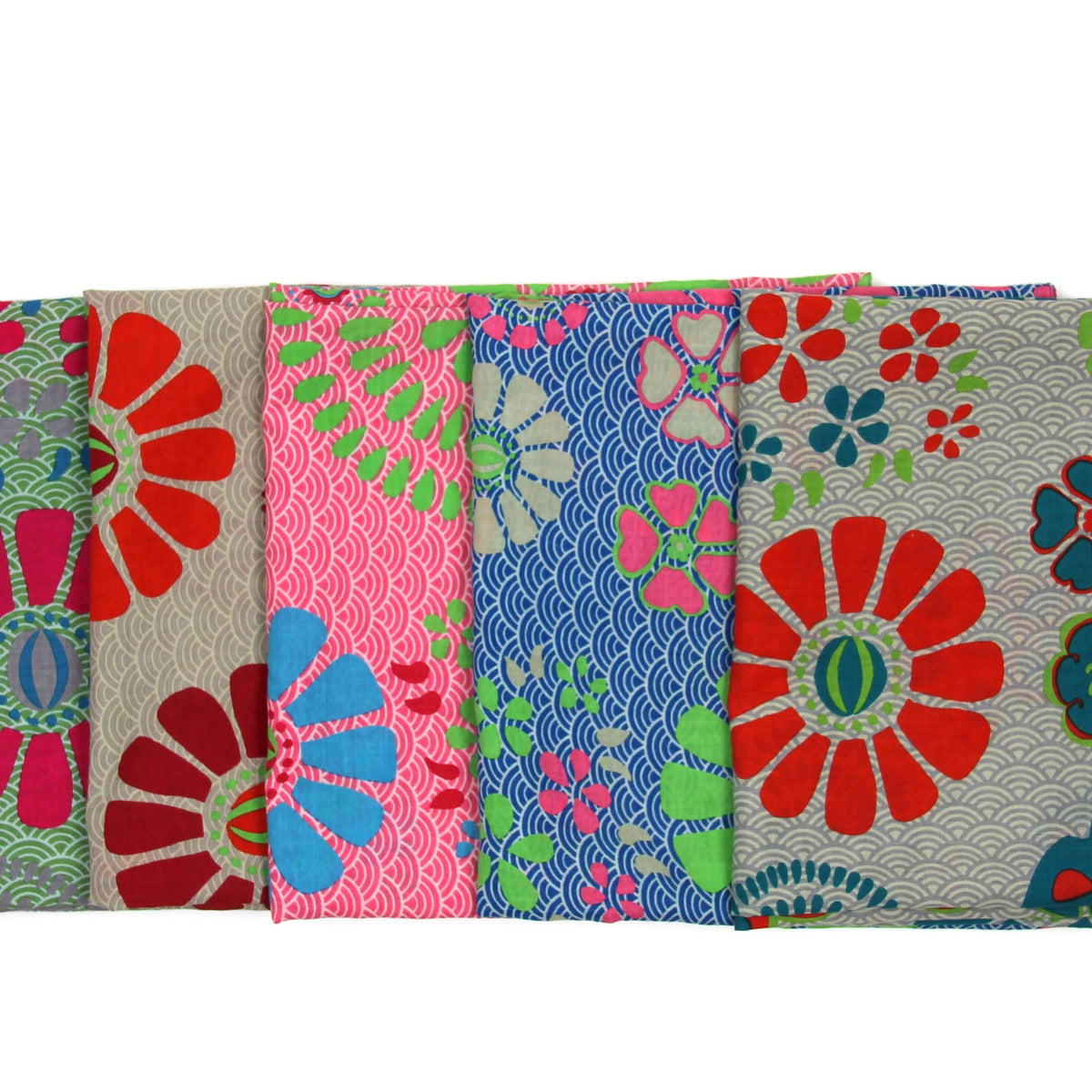 Gray Seigaiha Scarf