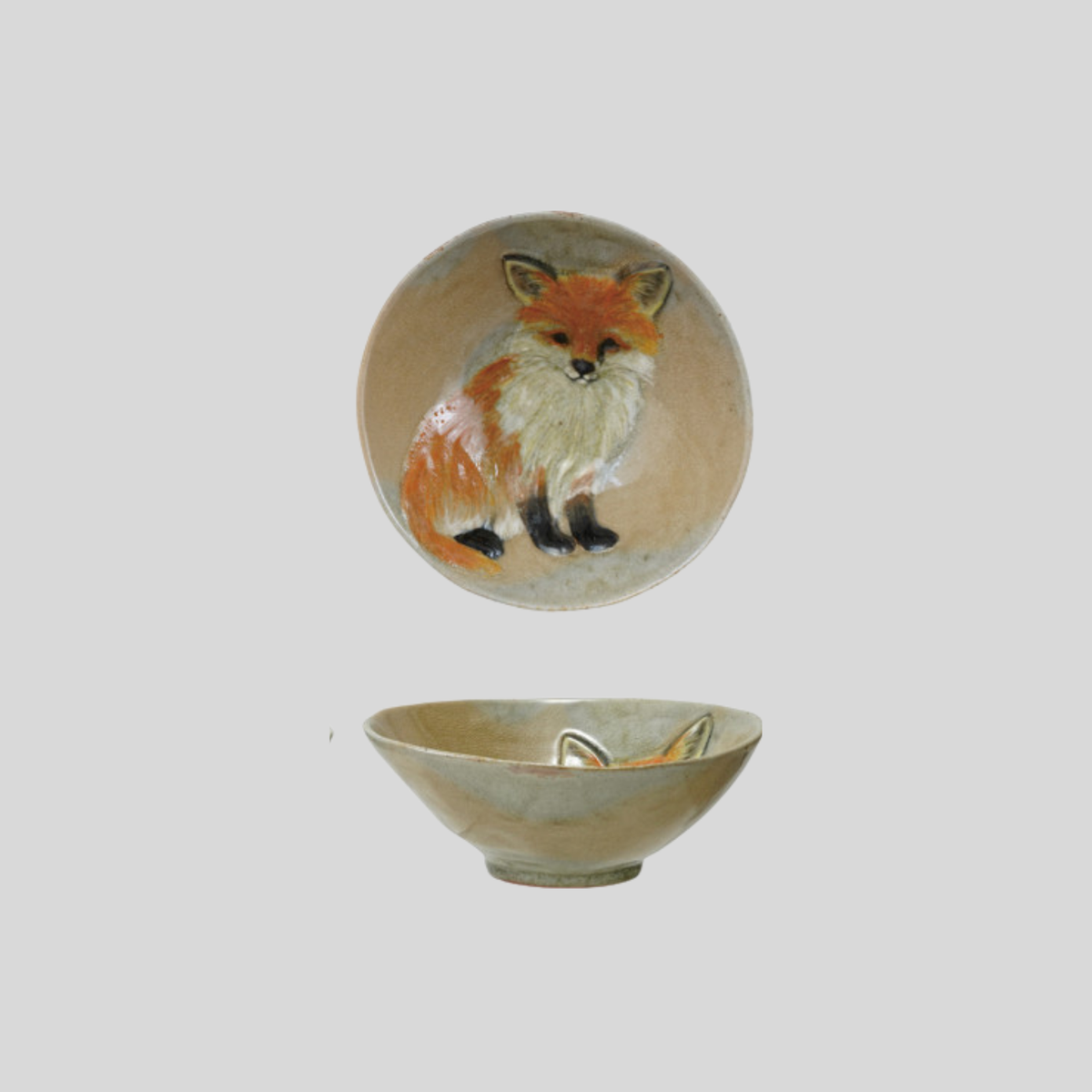 Stoneware Bowl with Animal
