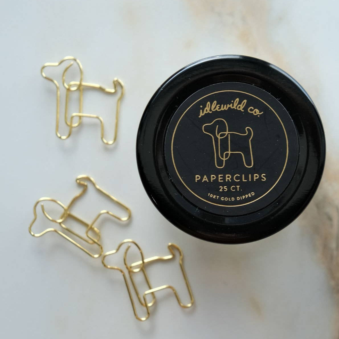Gold Plated Paper Clips - Dog