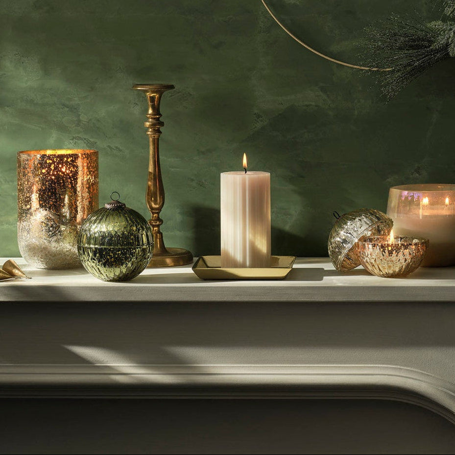 Mercury Glass Ornament Candles
