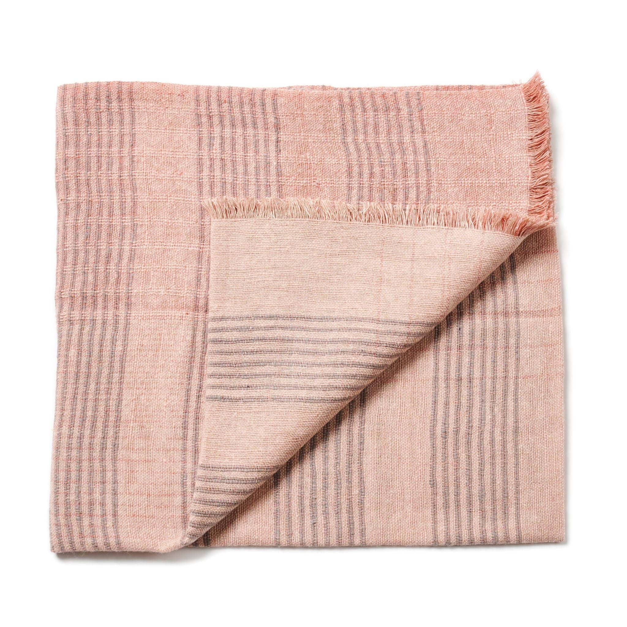 Alloy Dark Blue Stripes Pattern Soft Merino Linen Handloom Throw