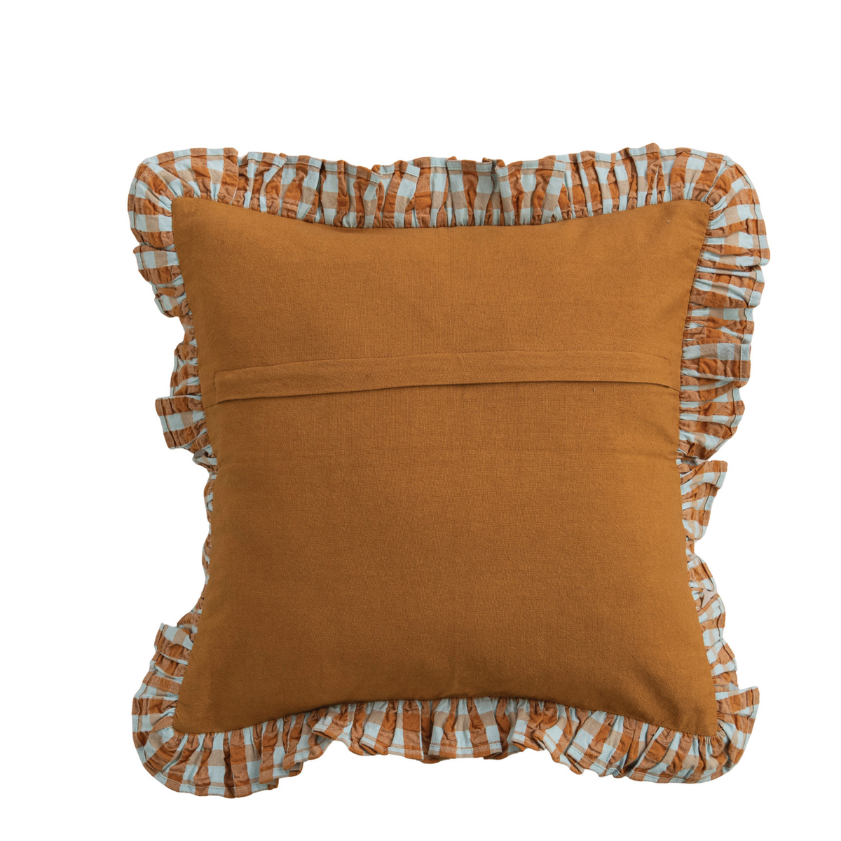 Cotton Pillow with Check Pattern