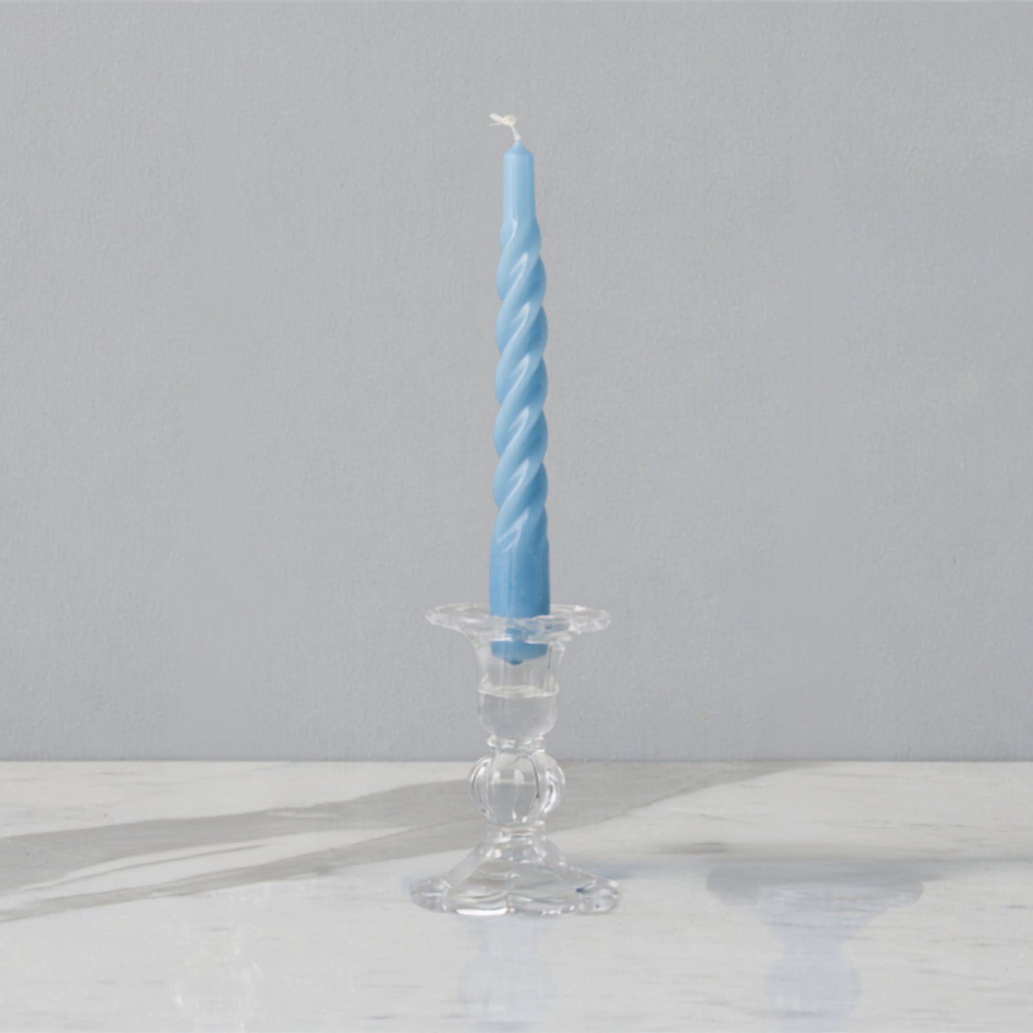 Glass Scalloped Candlesticks