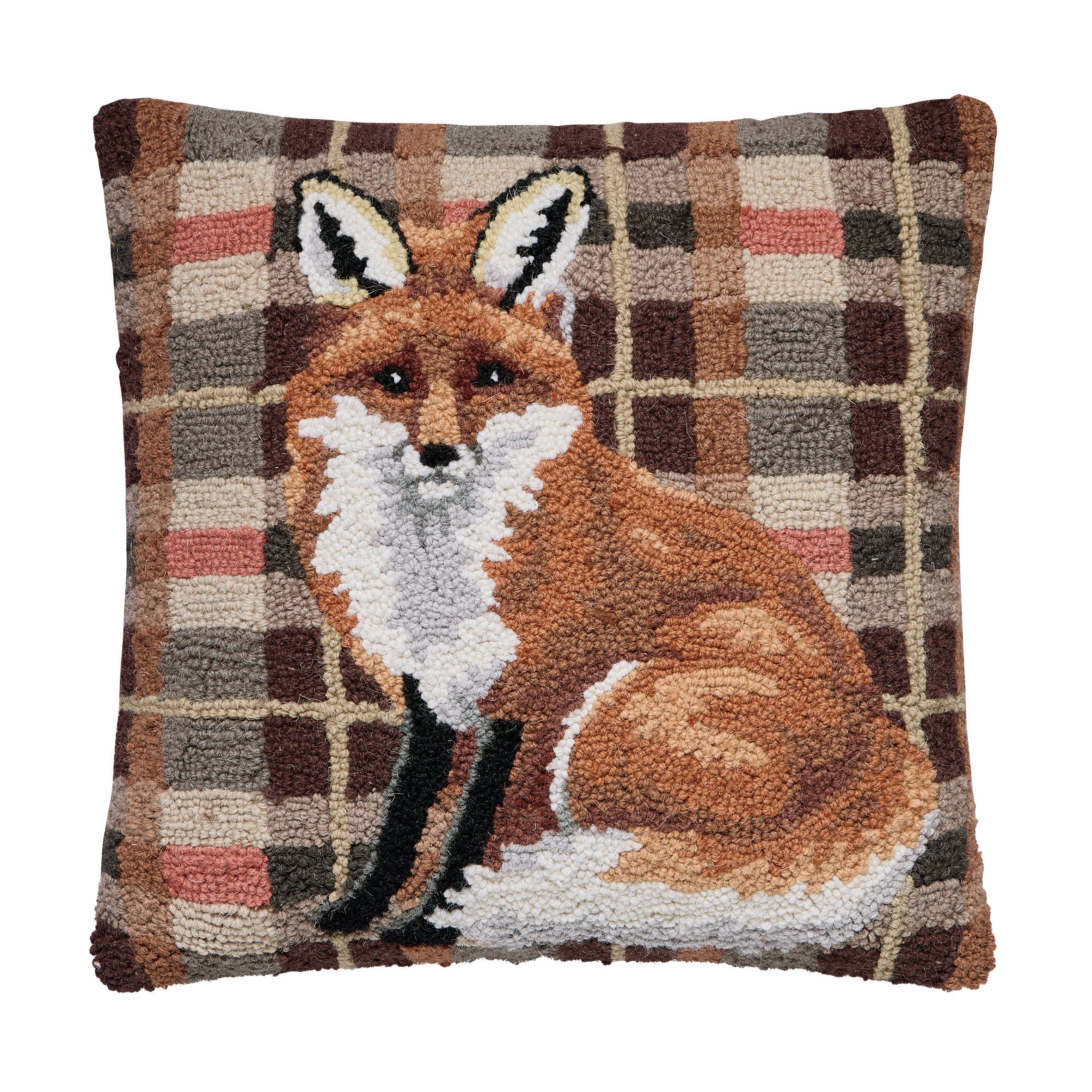 Fox Tartan Hook Pillow