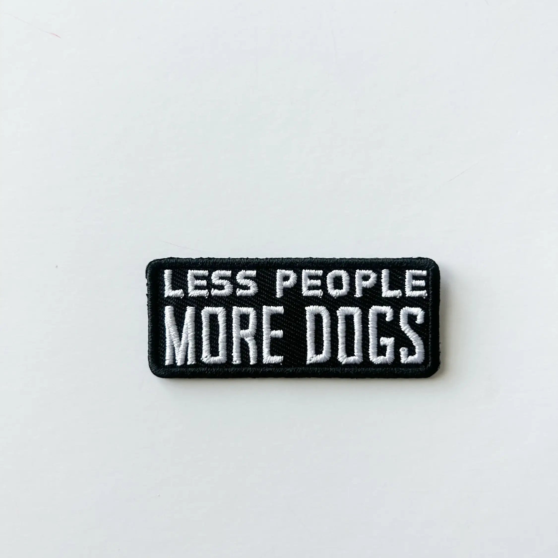 Less People More Dogs Embroidered Iron On Patch Pet Lover