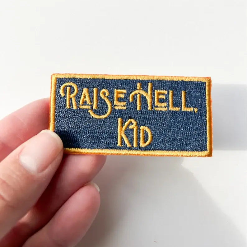 Raise Hell Kid Patch Embroidered Iron-On for Clothing & Hats