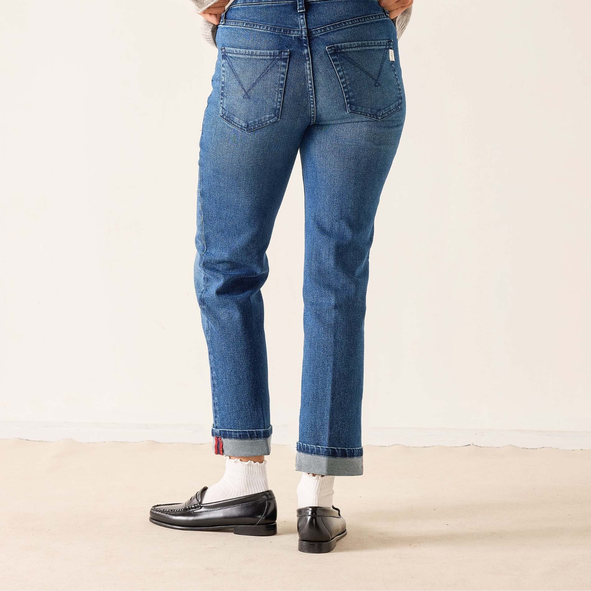 Bessie Cuffed Straight Leg Jean-Womens