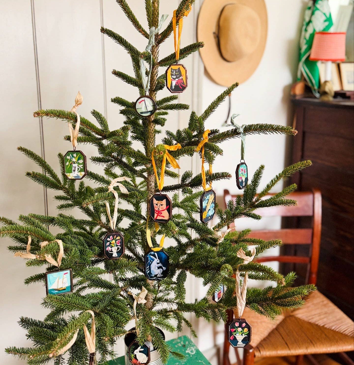 Small Sail ~ Art Locket Ornament Nautical Boat Handmade