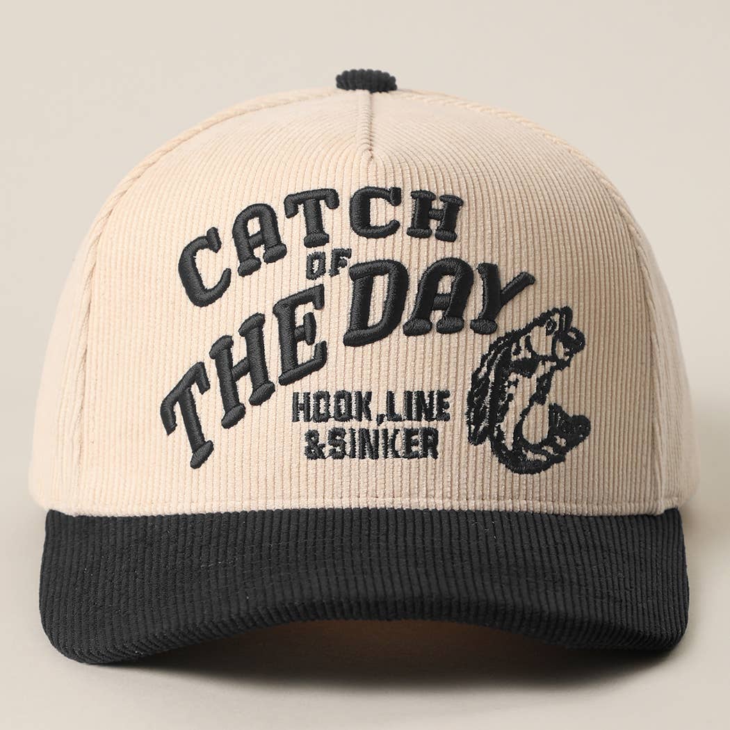 CATH OF THE DAY 3D Embroidered Corduroy Trucker Hat