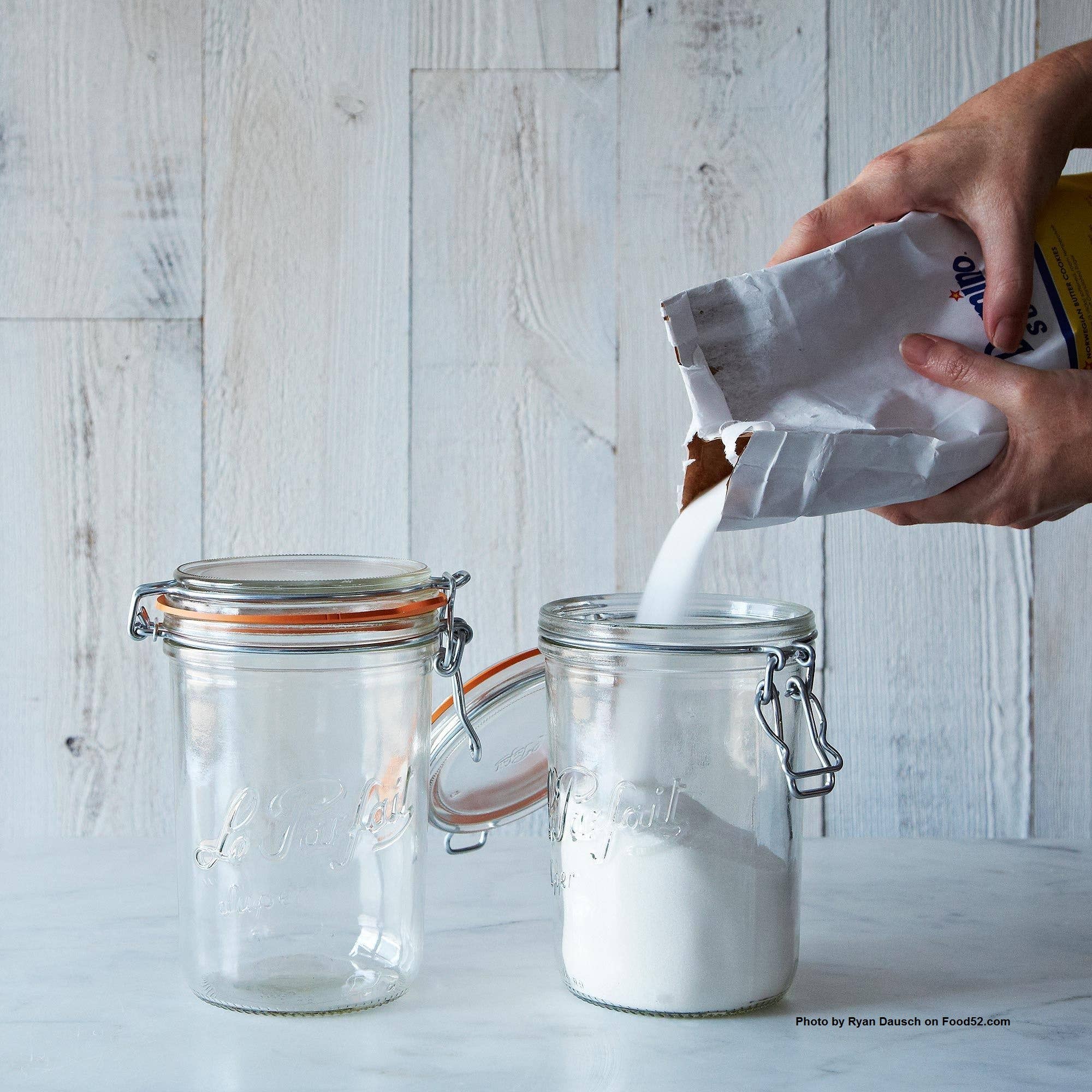 1L Tapered French Glass Preserving Jar with Airtight Rubber Seal