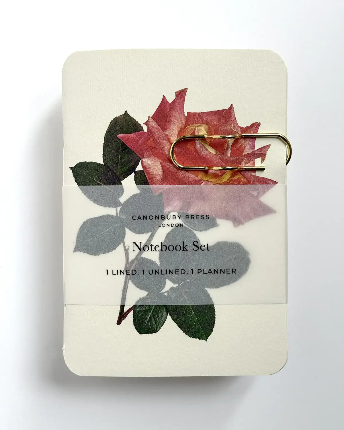 Garden Roses Notebook Set and Pen Clip