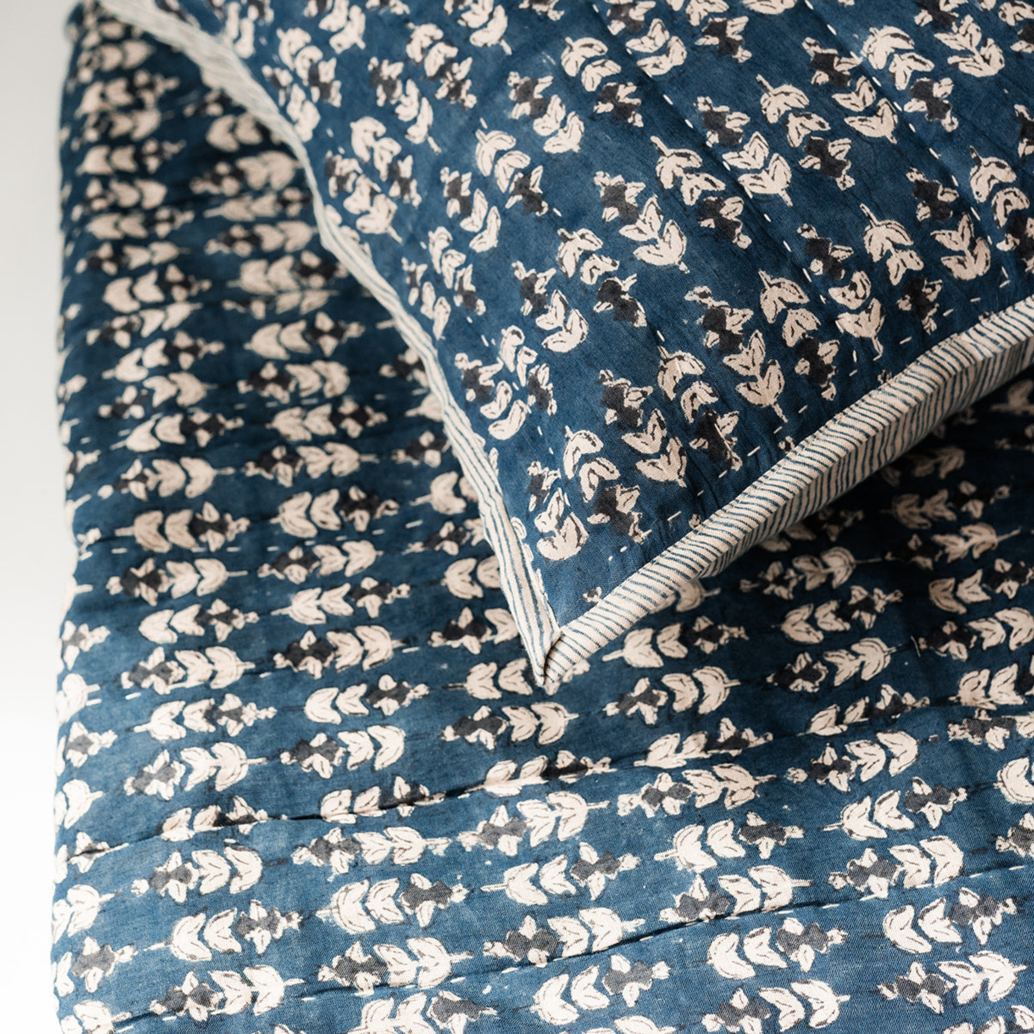 Blossom Block Print Euro Shams - Set of 2