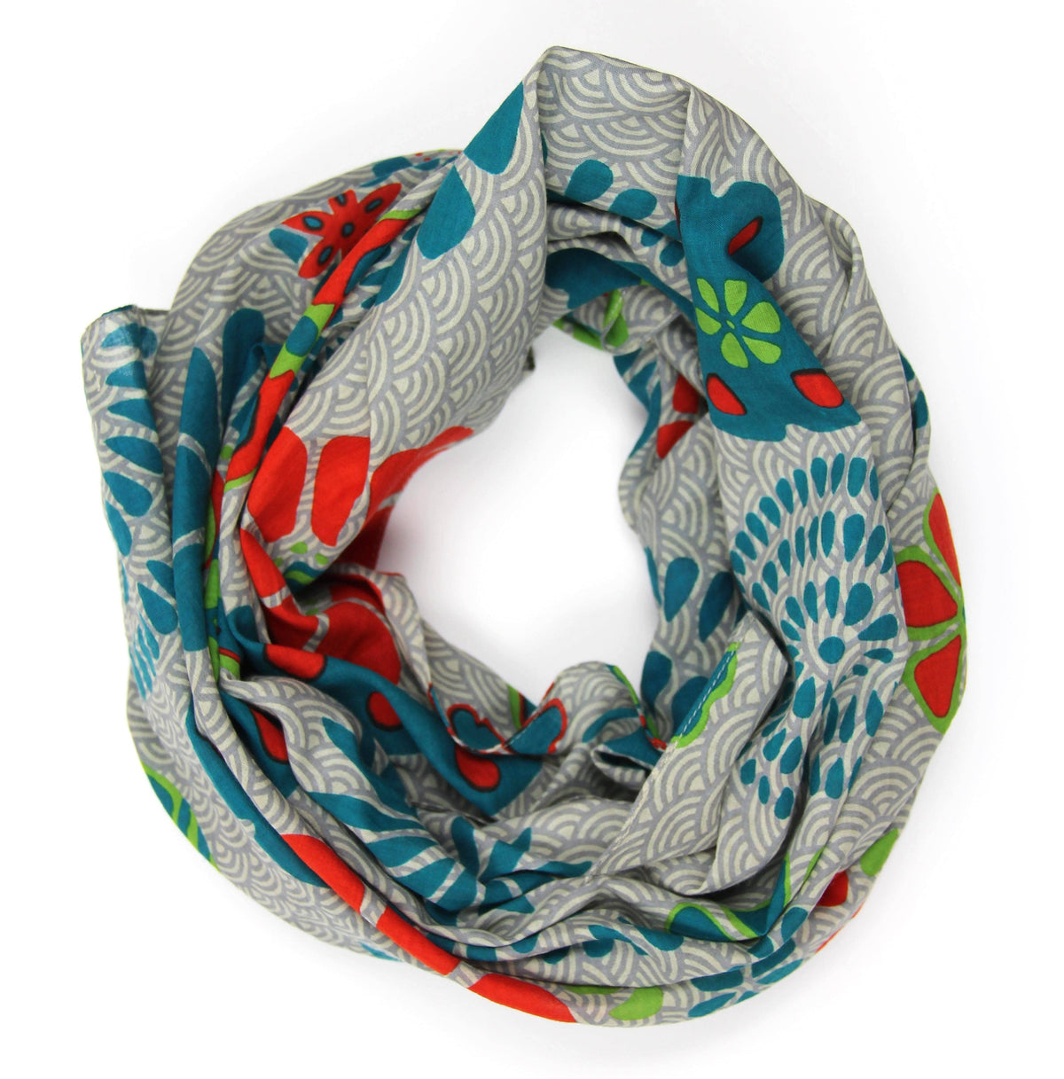 Gray Seigaiha Scarf