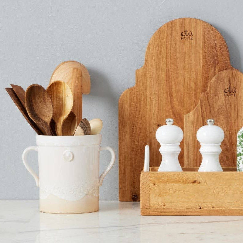 Euro Large Serving Spoon Set, Fruitwood