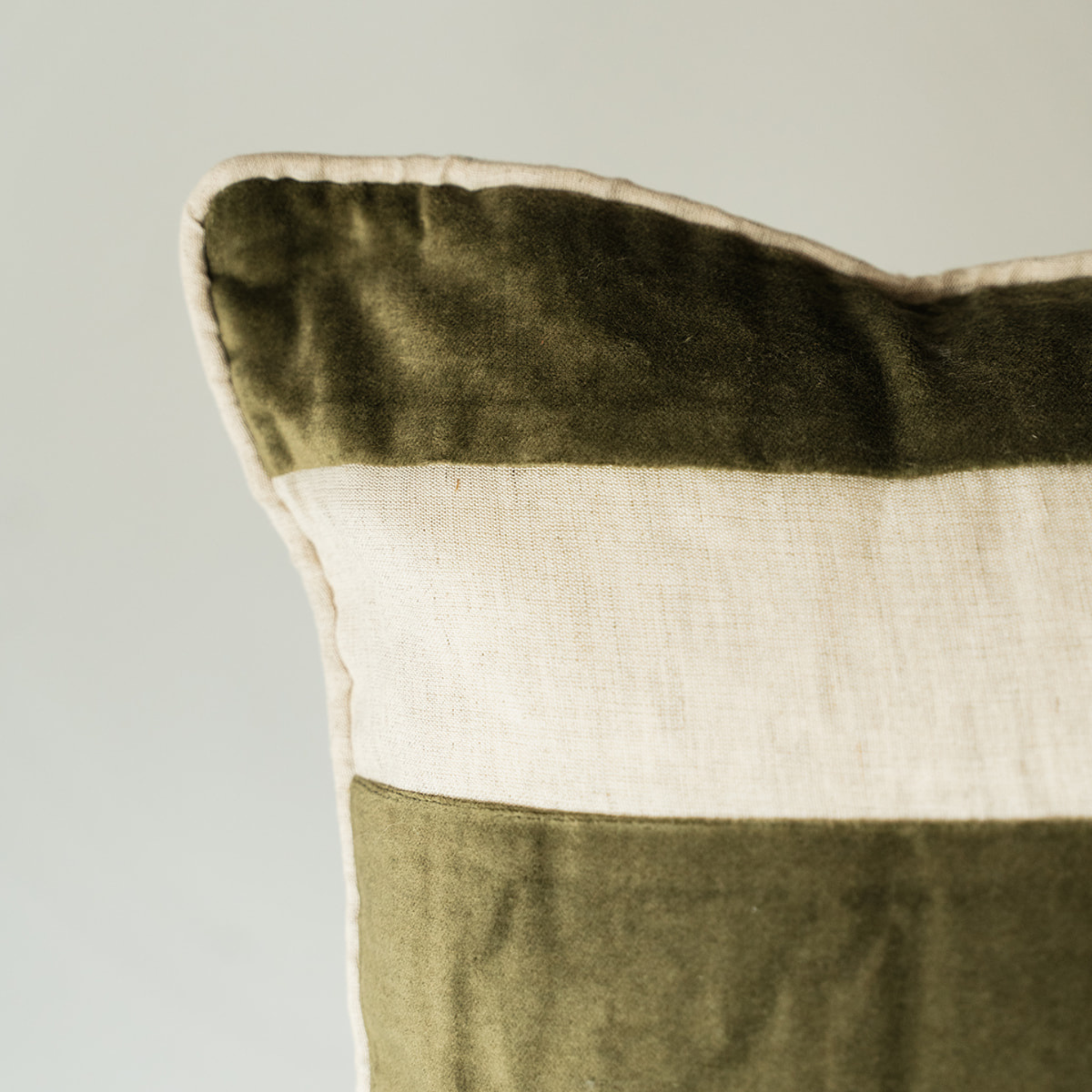 Velvet Linen Stripe Pillow