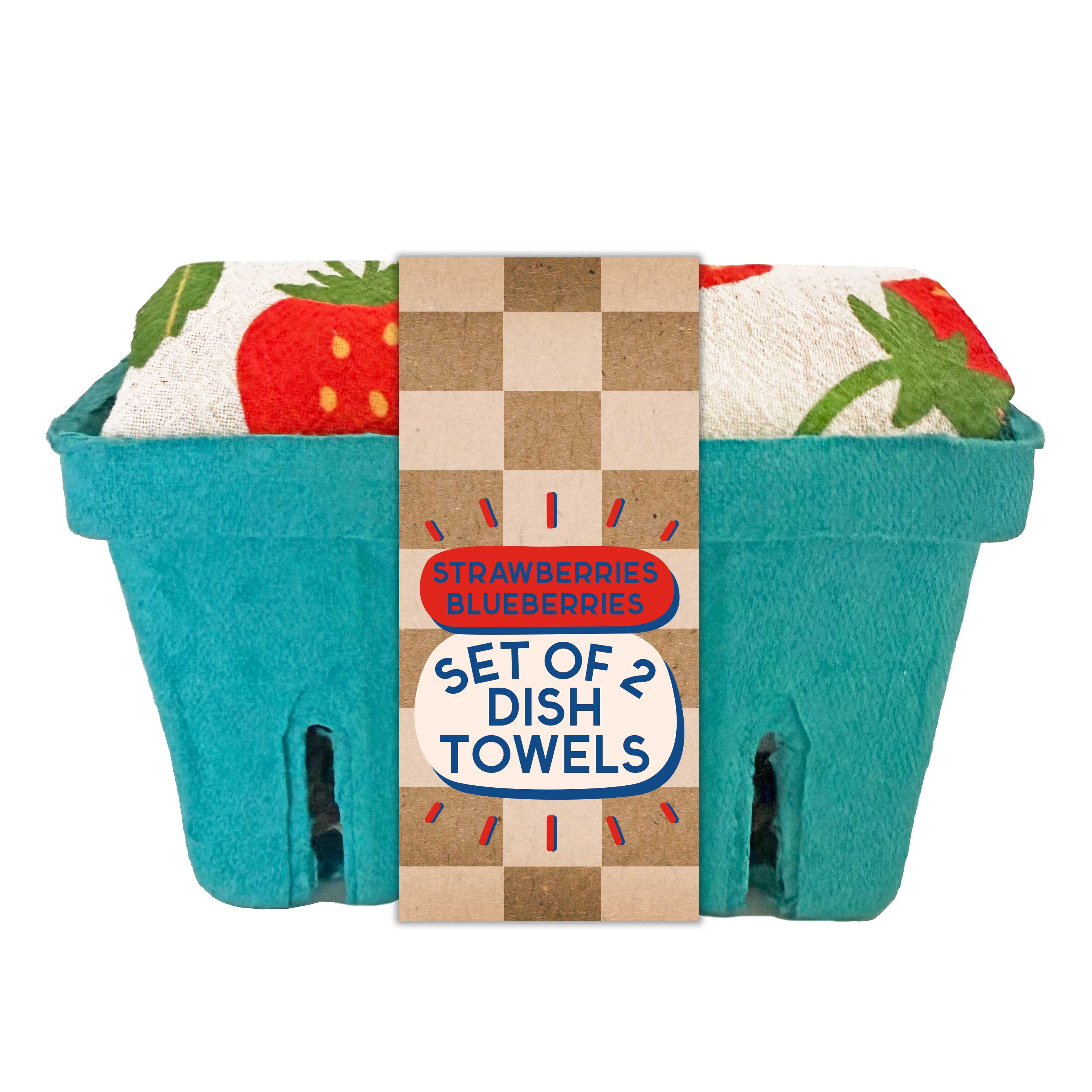Berry Basket (Blueberry, Strawberry) - Tea Towel Set of 2